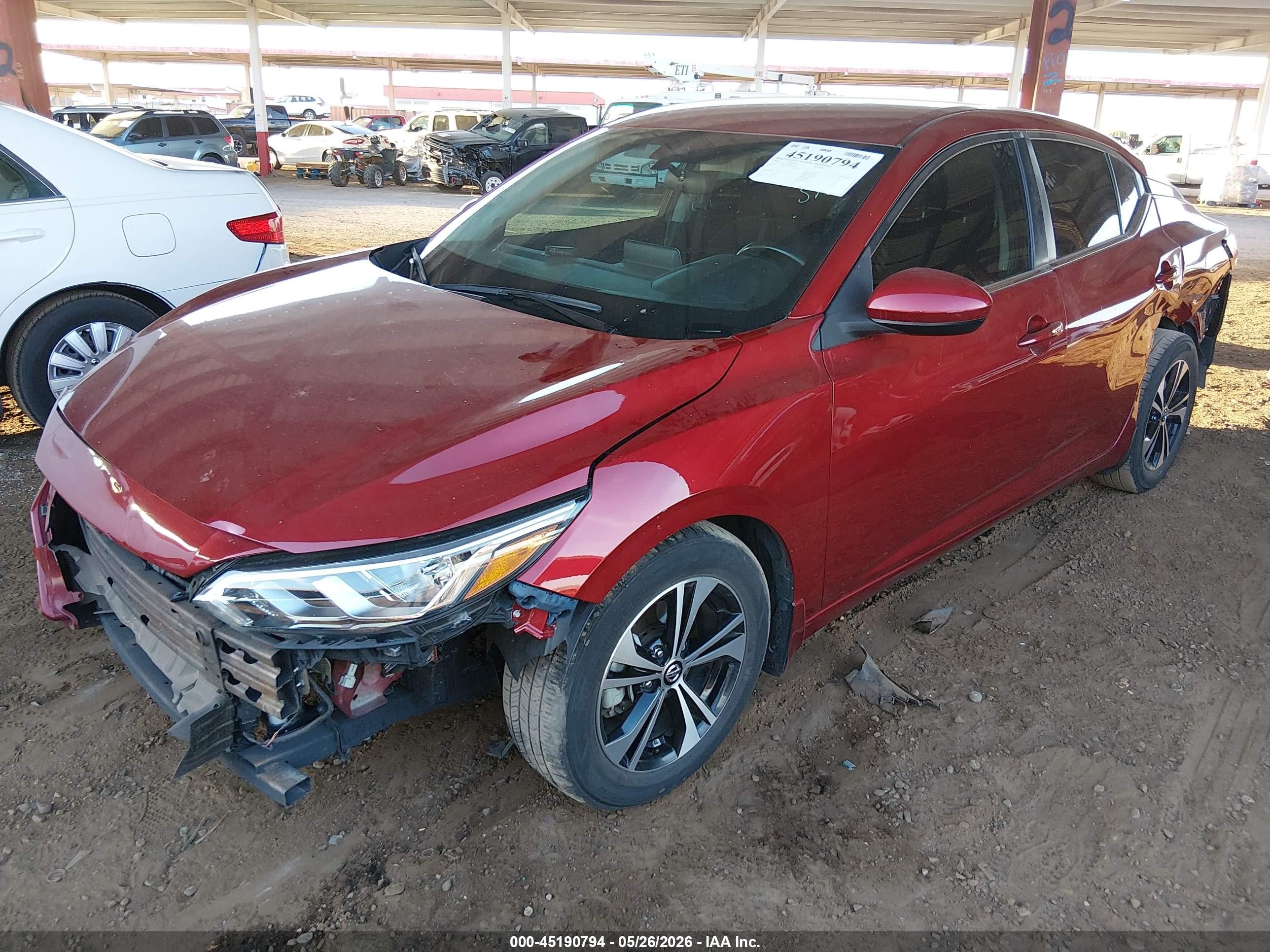 2022 Nissan Sentra Sv Xtronic Cvt Red vin: 3N1AB8CV4NY202554