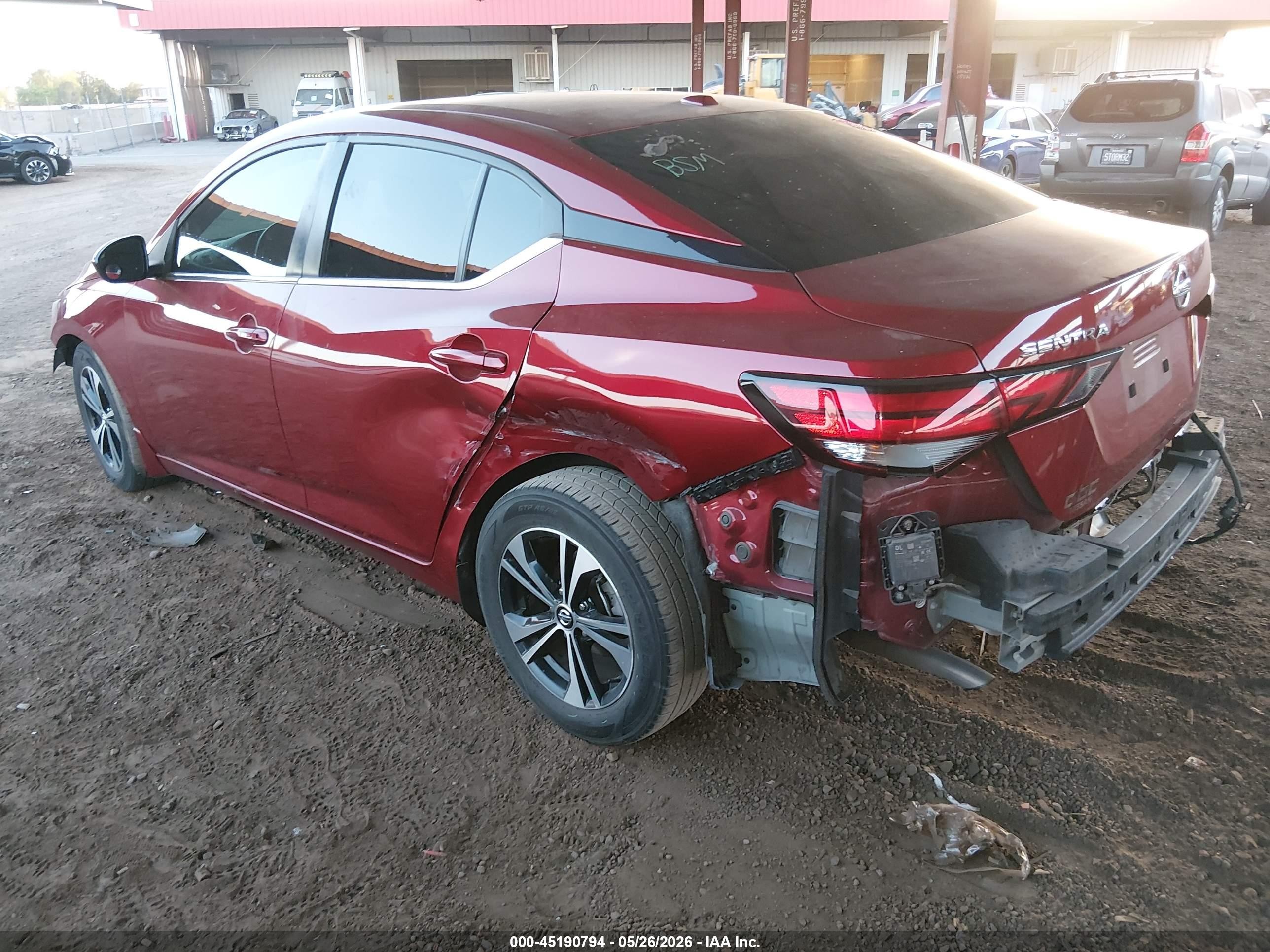 2022 Nissan Sentra Sv Xtronic Cvt Red vin: 3N1AB8CV4NY202554