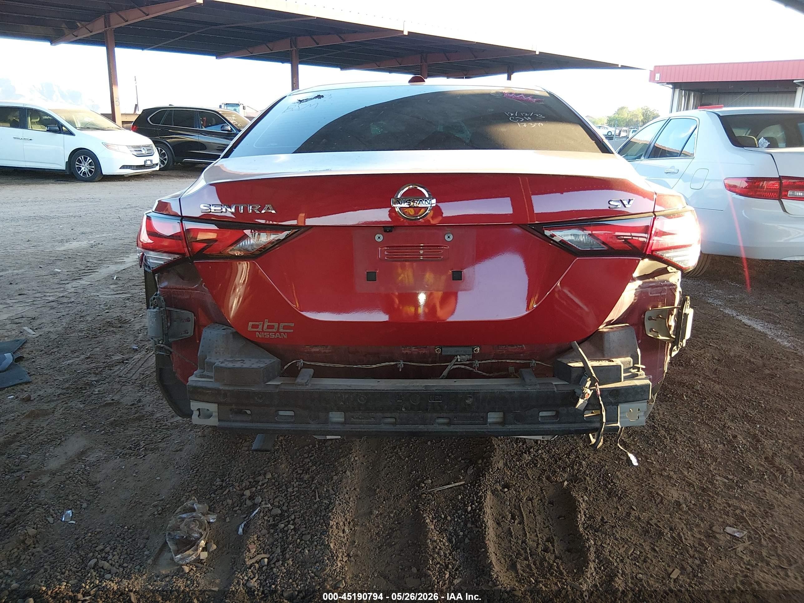 2022 Nissan Sentra Sv Xtronic Cvt Red vin: 3N1AB8CV4NY202554