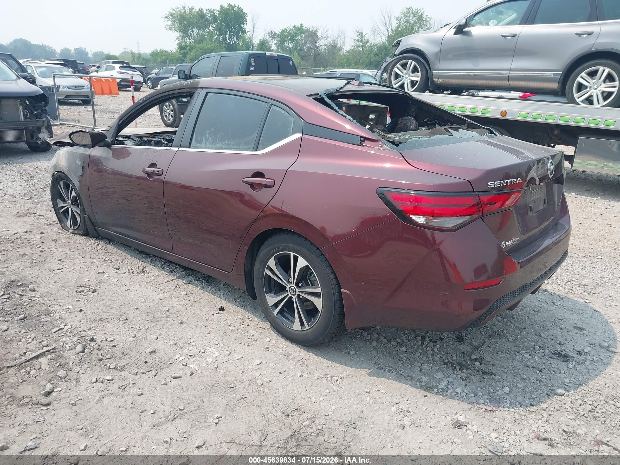 2022 Nissan Sentra Sv Xtronic Cvt Maroon vin: 3N1AB8CV4NY312584