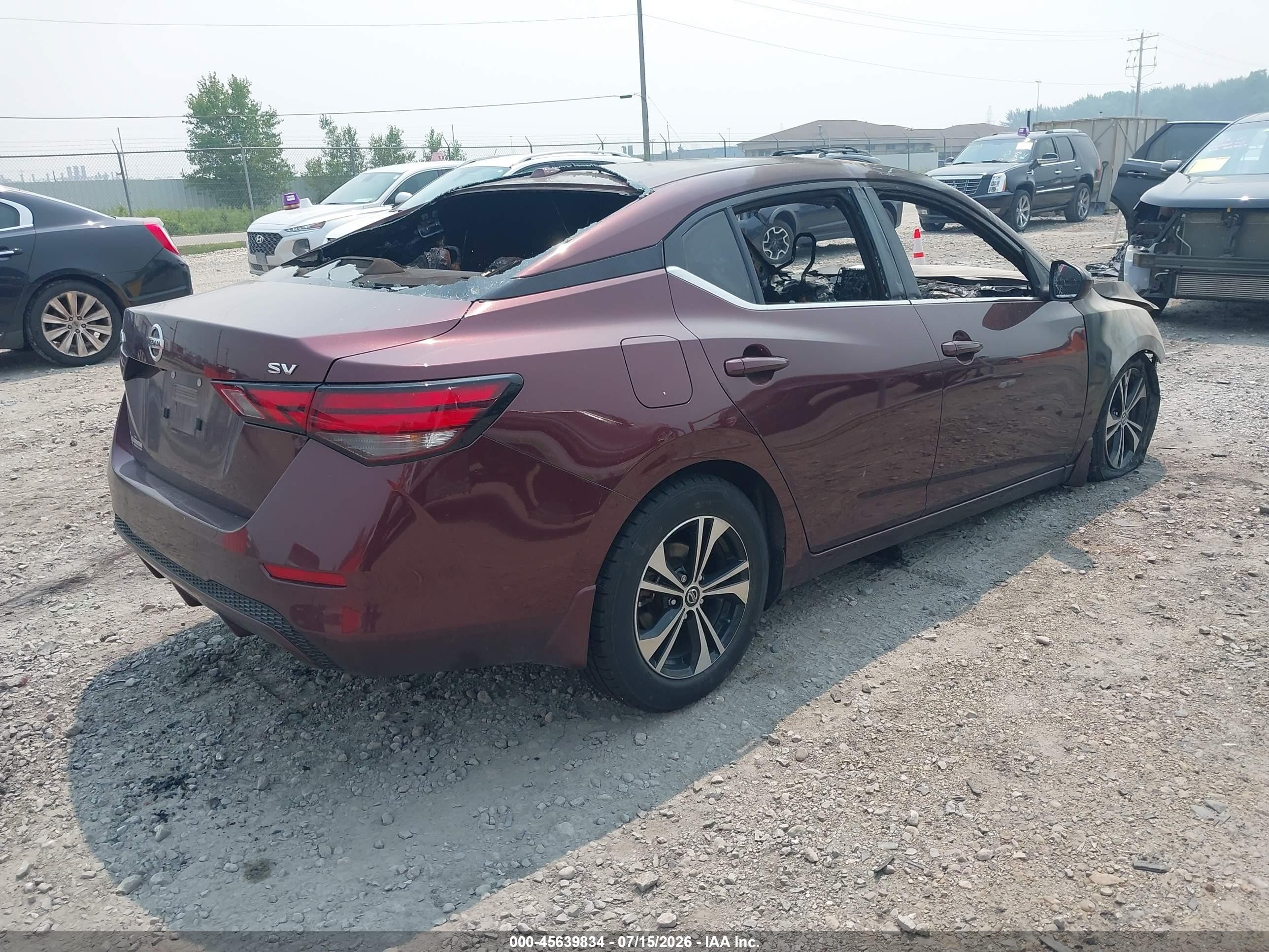 2022 Nissan Sentra Sv Xtronic Cvt Maroon vin: 3N1AB8CV4NY312584