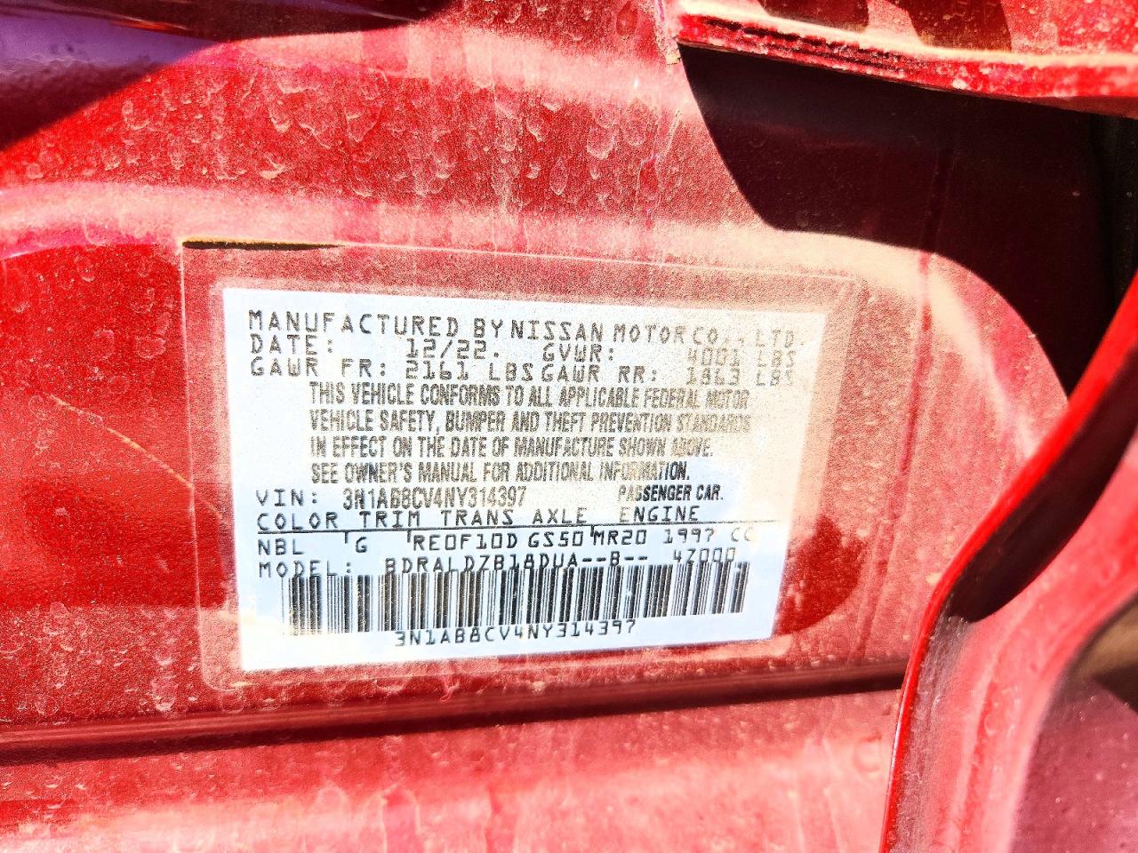2022 Nissan Sentra Sv Red vin: 3N1AB8CV4NY314397