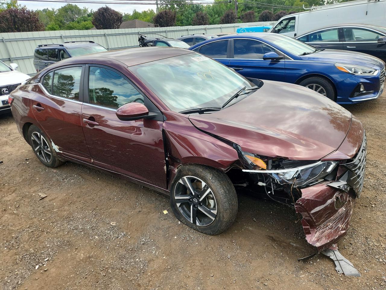 2024 Nissan Sentra Sv Бордовый vin: 3N1AB8CV4RY338284