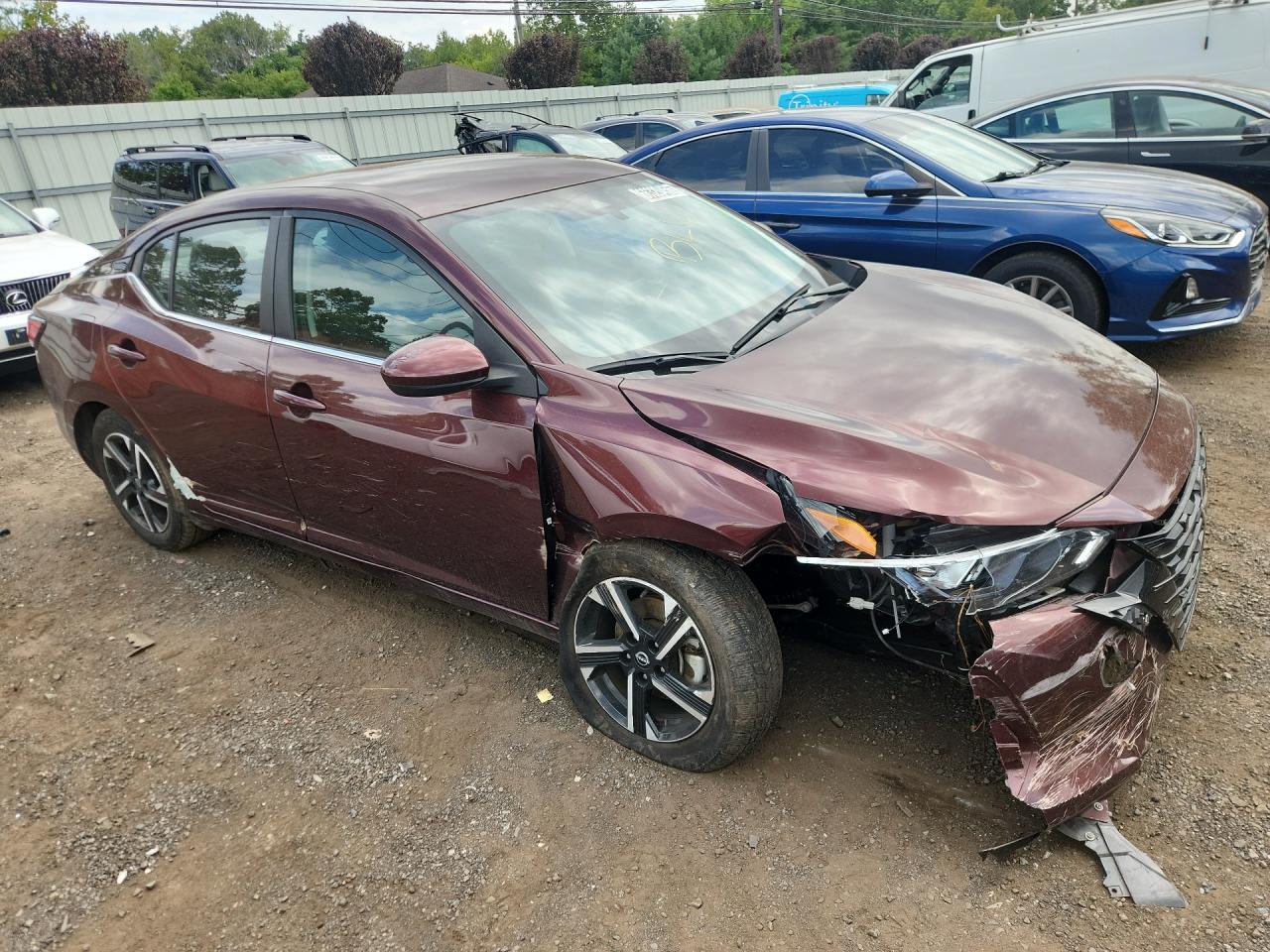 2024 Nissan Sentra Sv Бордовый vin: 3N1AB8CV4RY338284 Damage: Frame, Corrosion, Naaa Acceptable