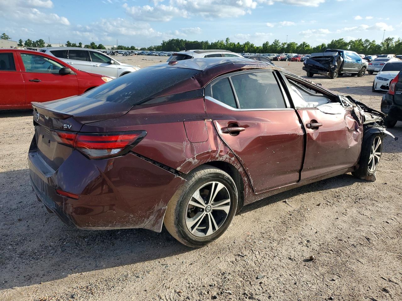 2020 Nissan Sentra Sv Темно-бордовый vin: 3N1AB8CV5LY259617