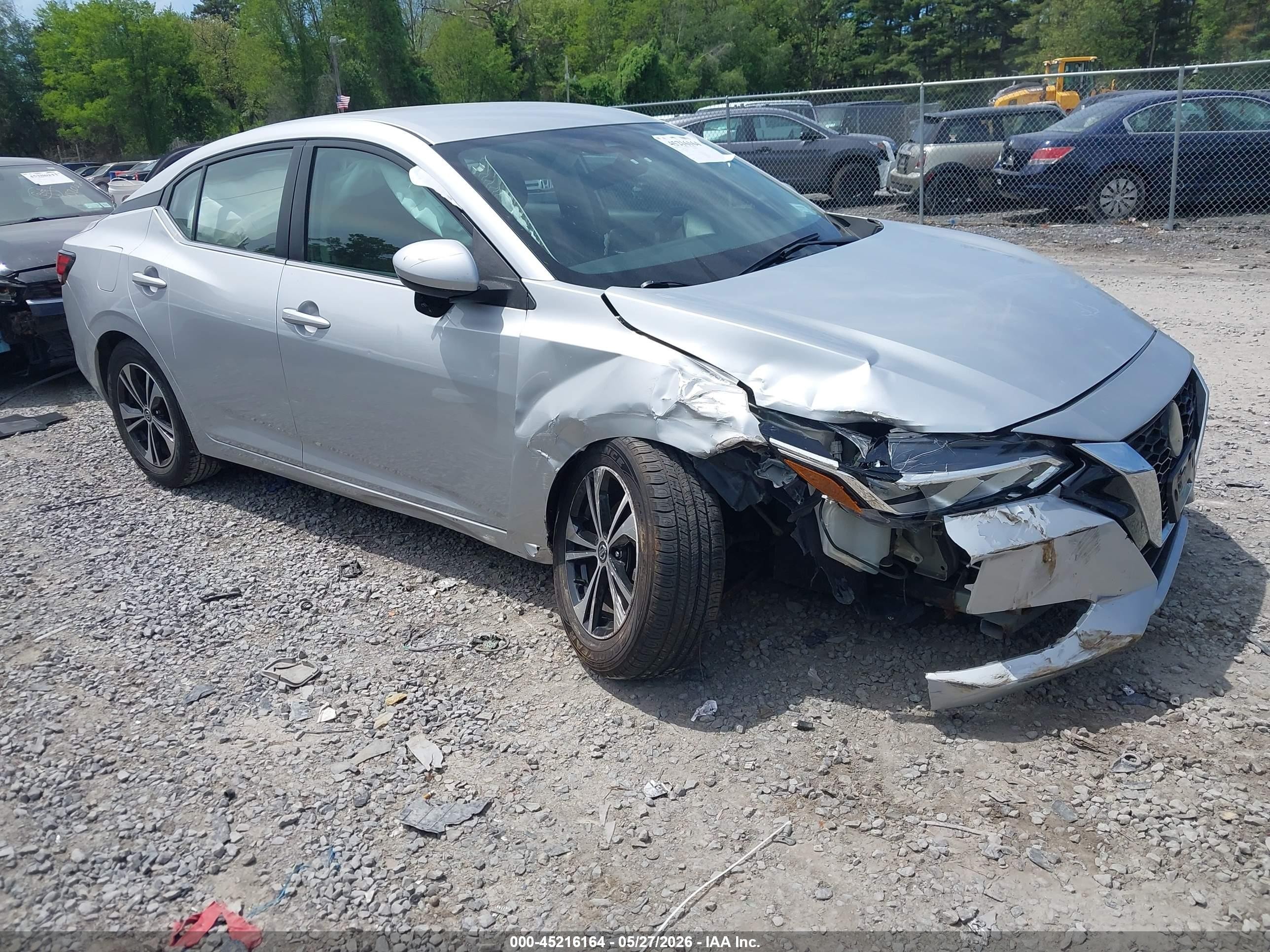 2022 Nissan Sentra Sv Xtronic Cvt Silver vin: 3N1AB8CV5NY254713