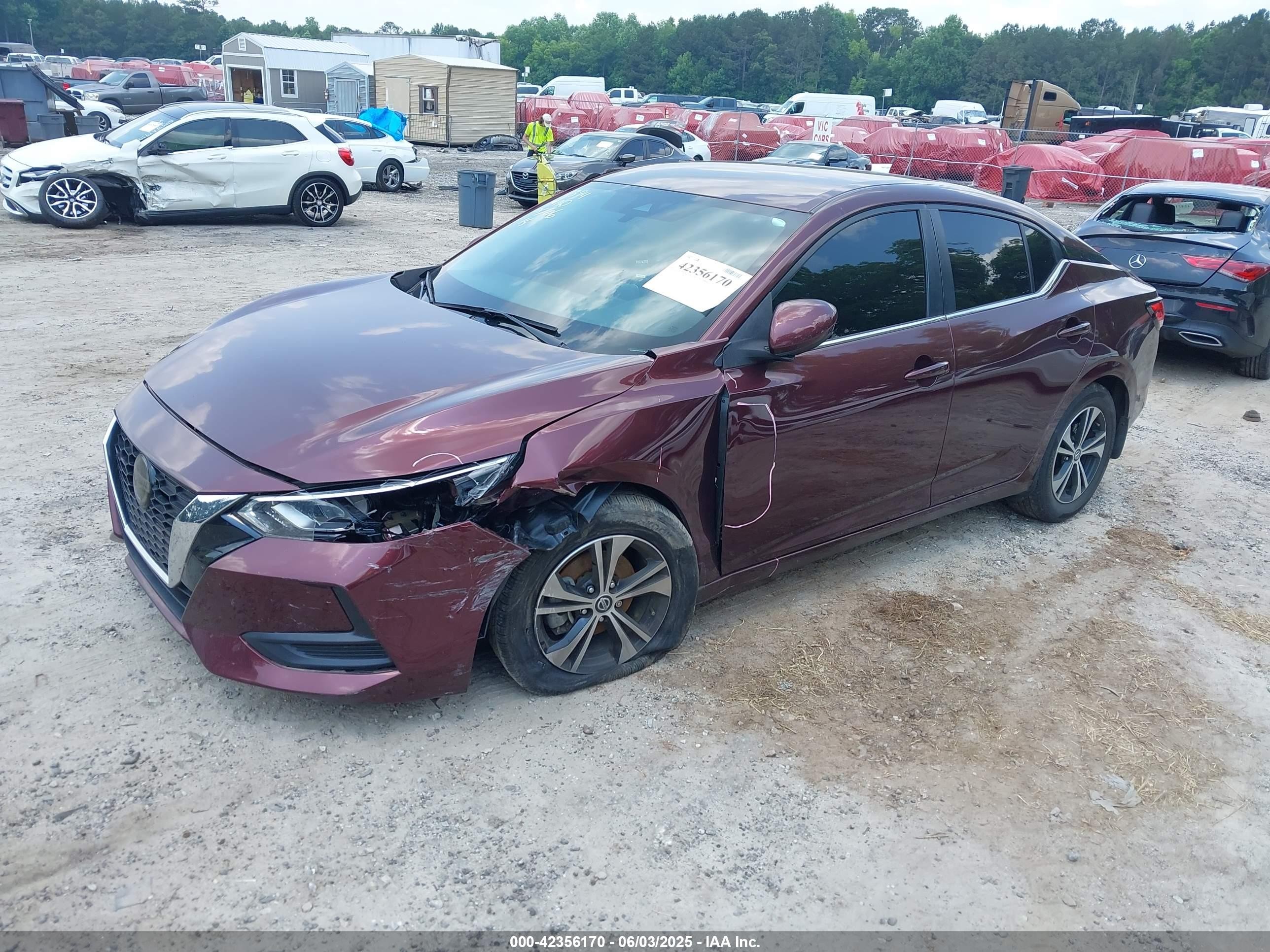 2021 Nissan Sentra Sv Xtronic Cvt Maroon vin: 3N1AB8CV6MY221394