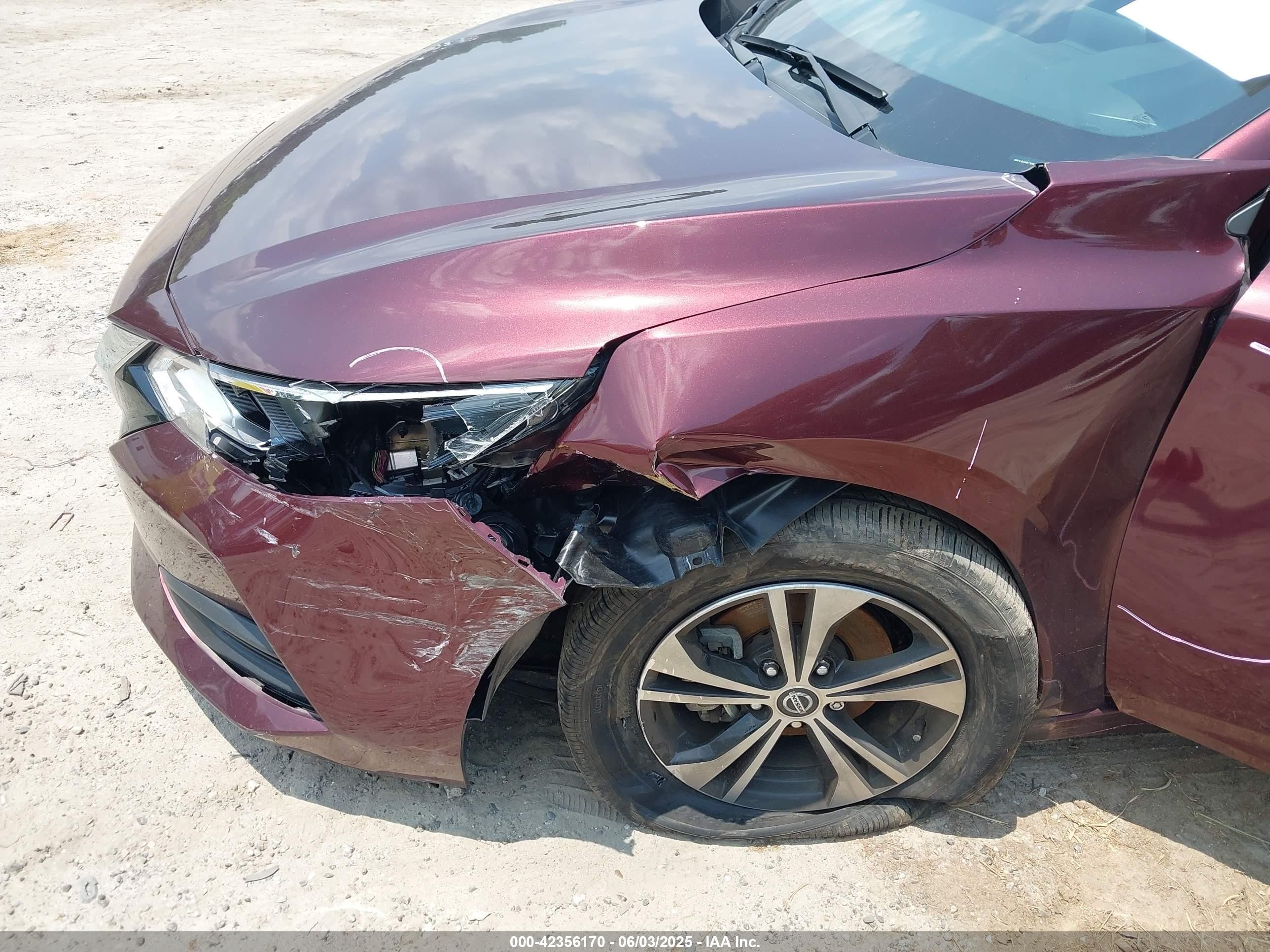 2021 Nissan Sentra Sv Xtronic Cvt Maroon vin: 3N1AB8CV6MY221394