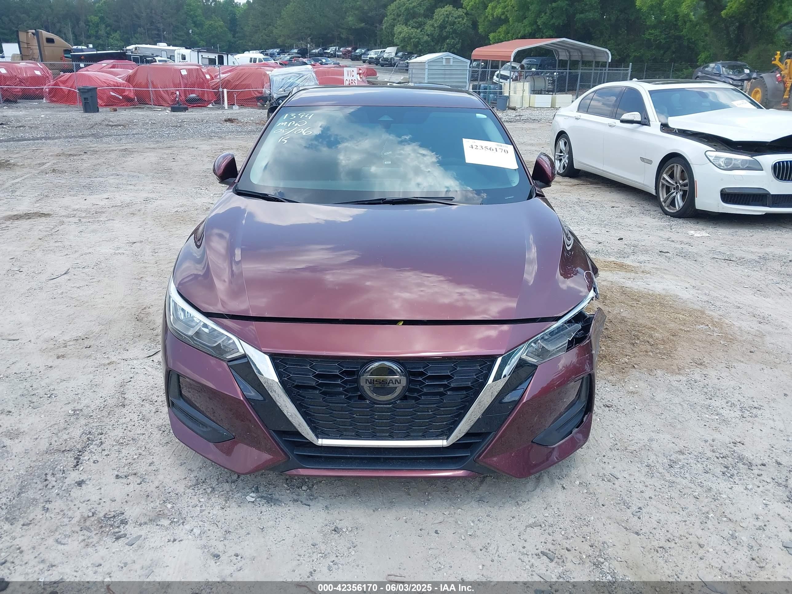 2021 Nissan Sentra Sv Xtronic Cvt Maroon vin: 3N1AB8CV6MY221394