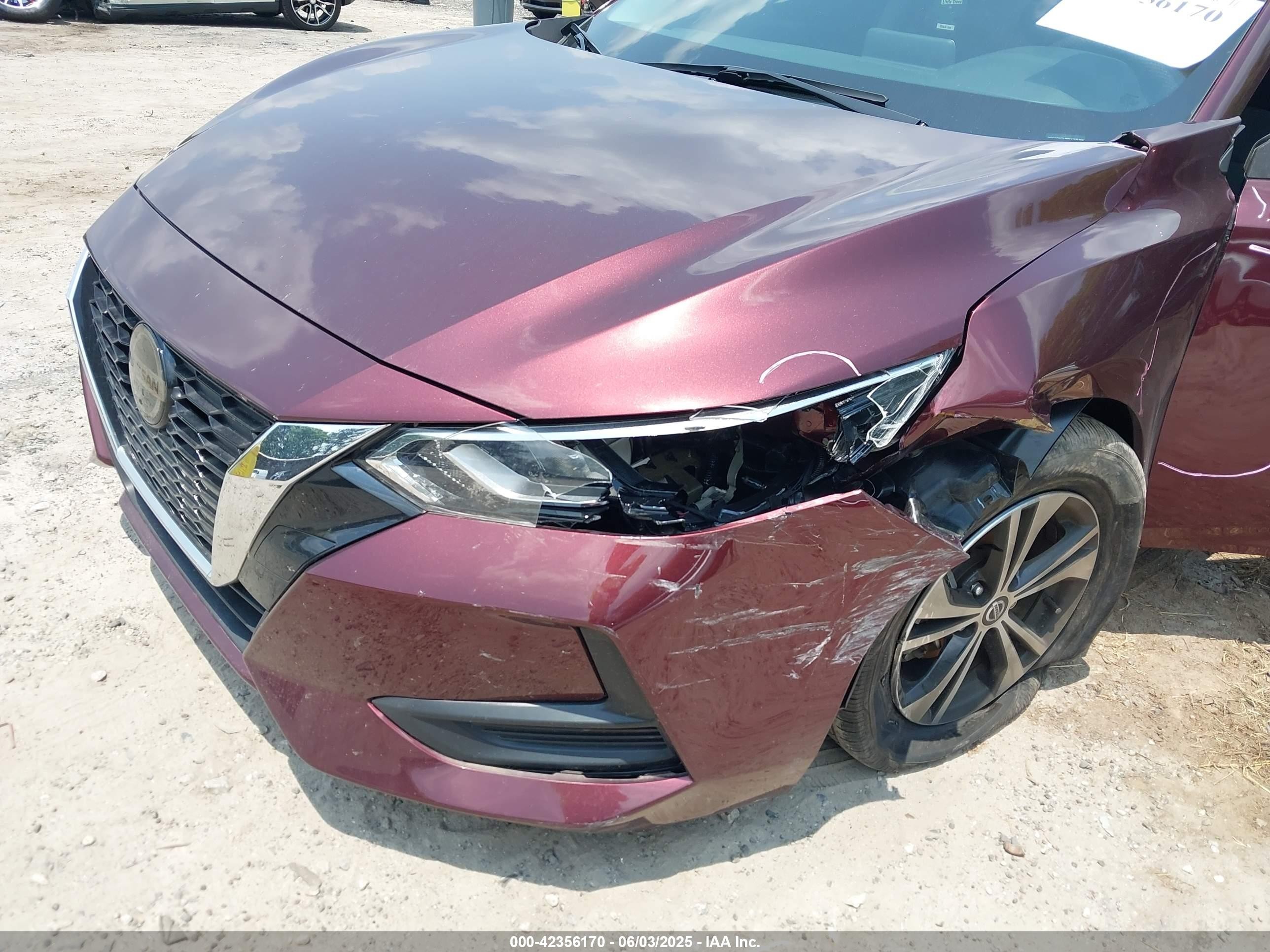 2021 Nissan Sentra Sv Xtronic Cvt Maroon vin: 3N1AB8CV6MY221394