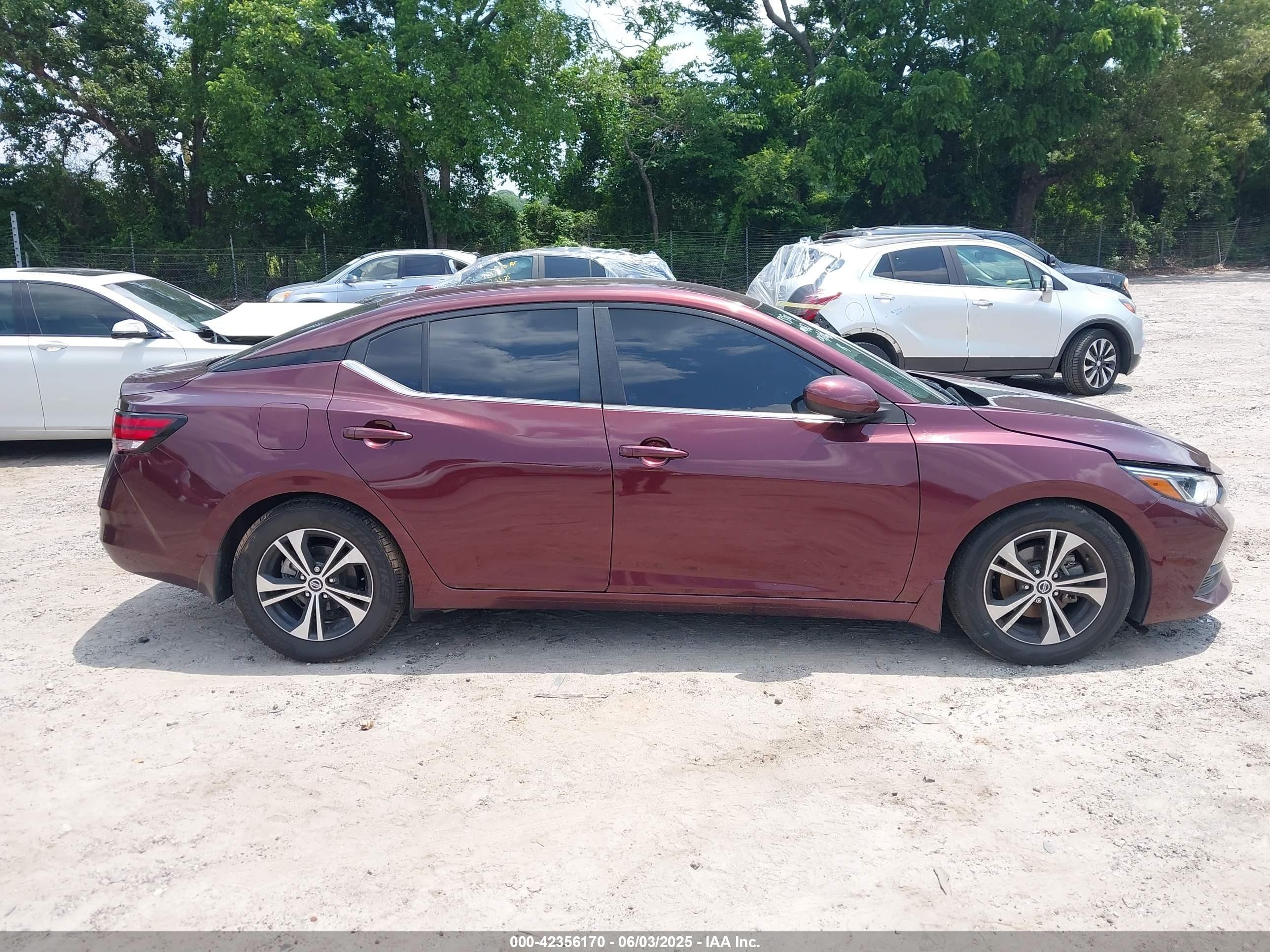 2021 Nissan Sentra Sv Xtronic Cvt Maroon vin: 3N1AB8CV6MY221394