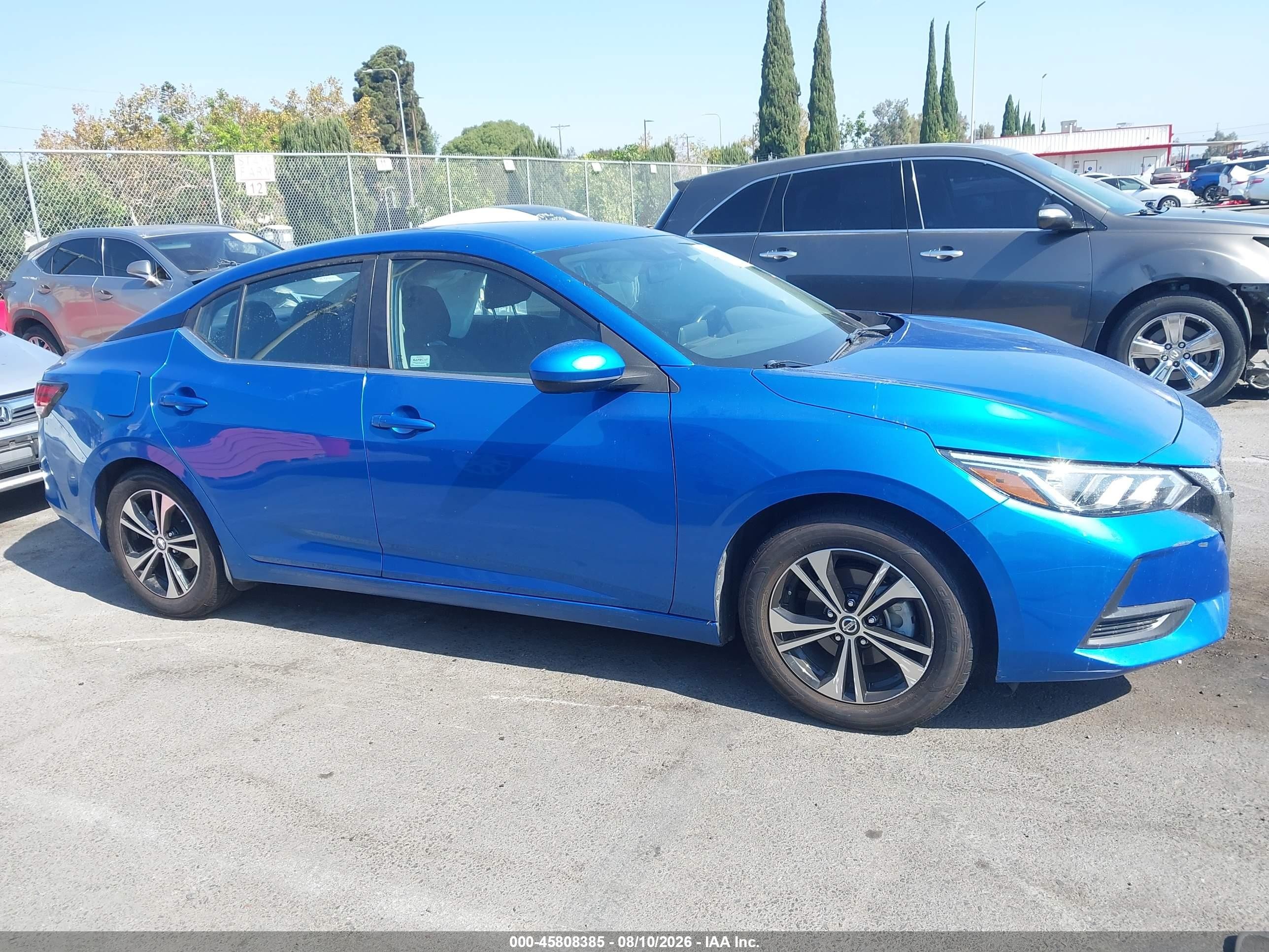 2021 Nissan Sentra Sv Xtronic Cvt Blue vin: 3N1AB8CV6MY303111
