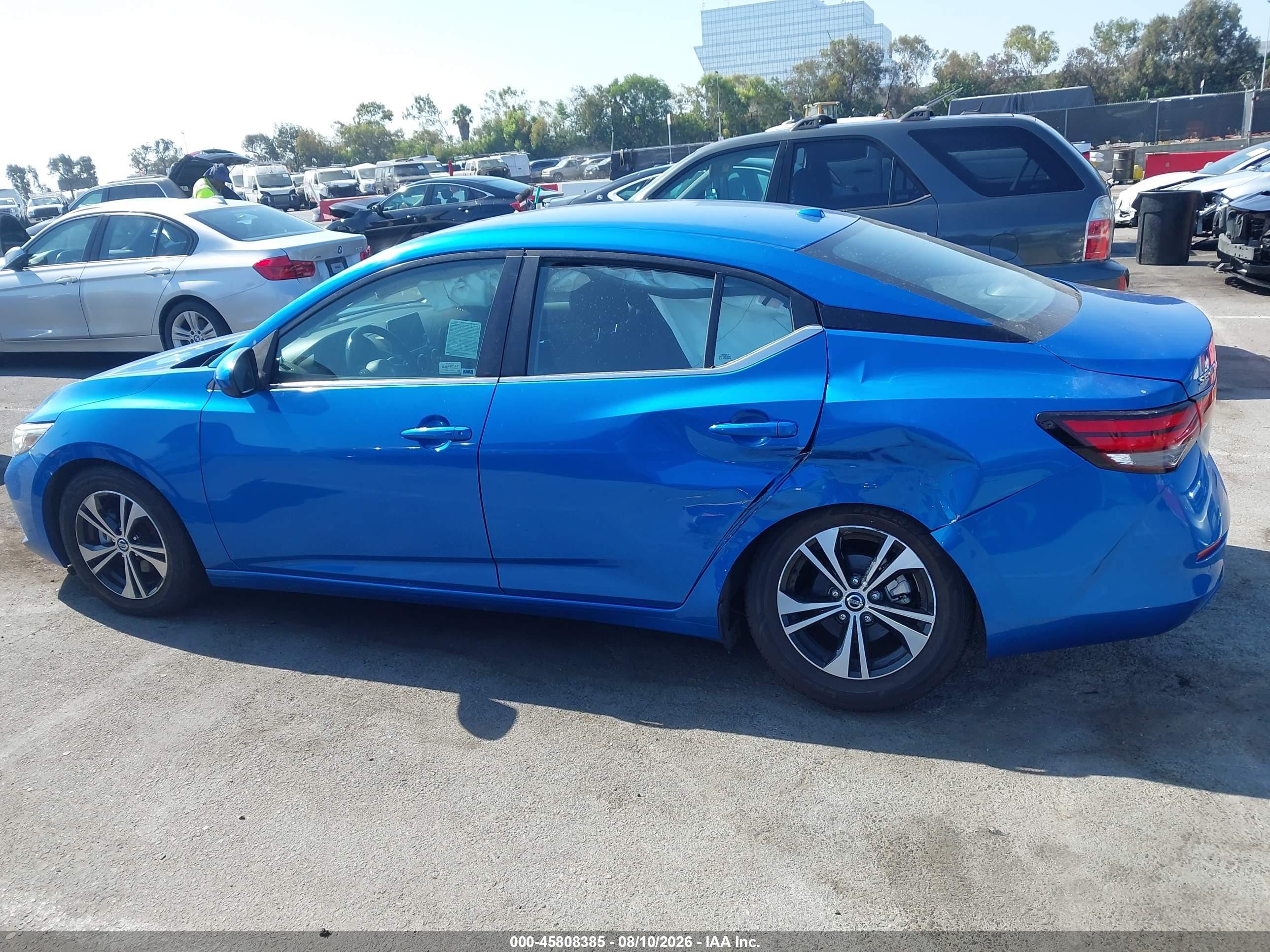 2021 Nissan Sentra Sv Xtronic Cvt Blue vin: 3N1AB8CV6MY303111