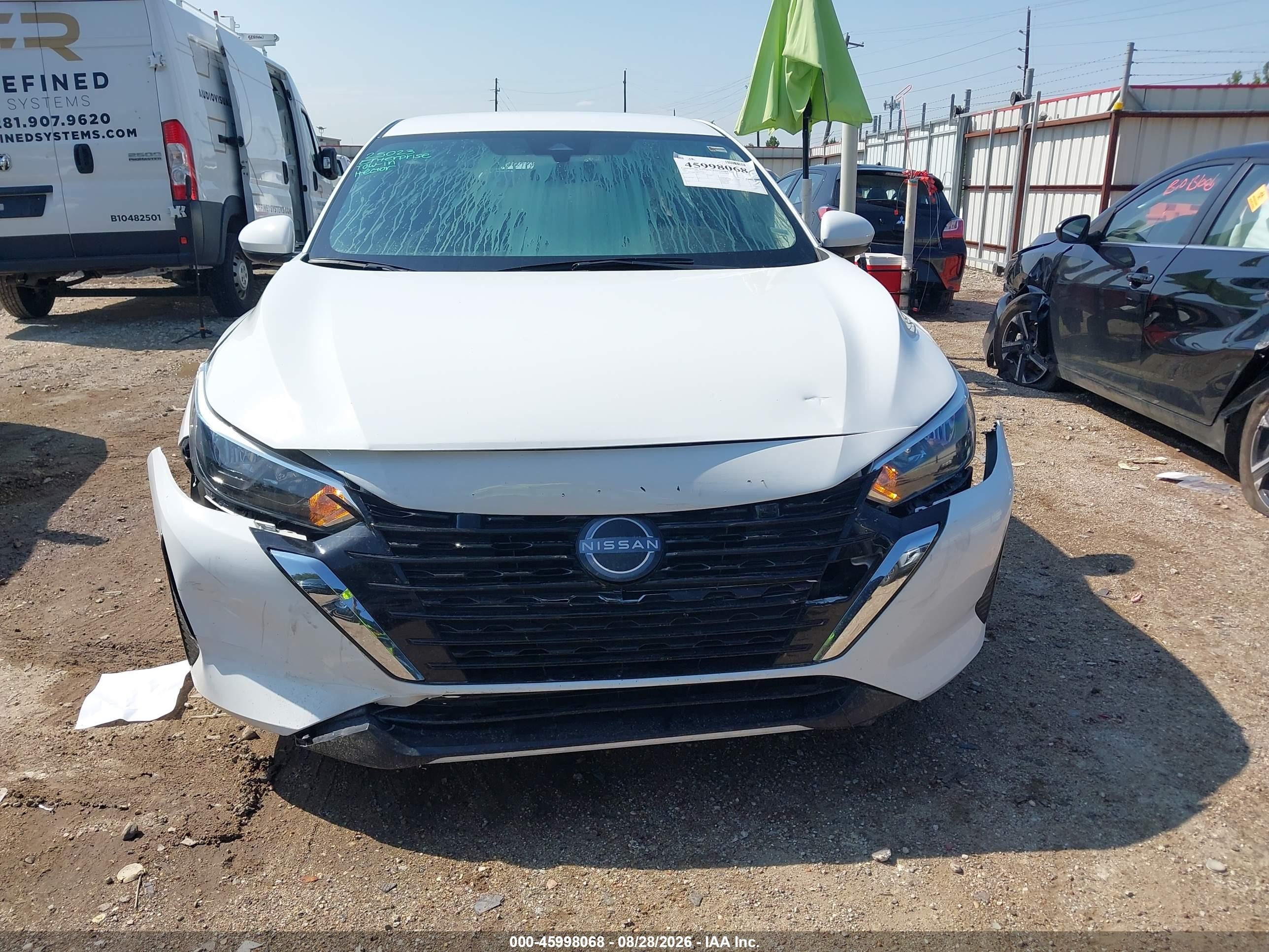2025 Nissan Sentra Sv Белый vin: 3N1AB8CV6SY279471