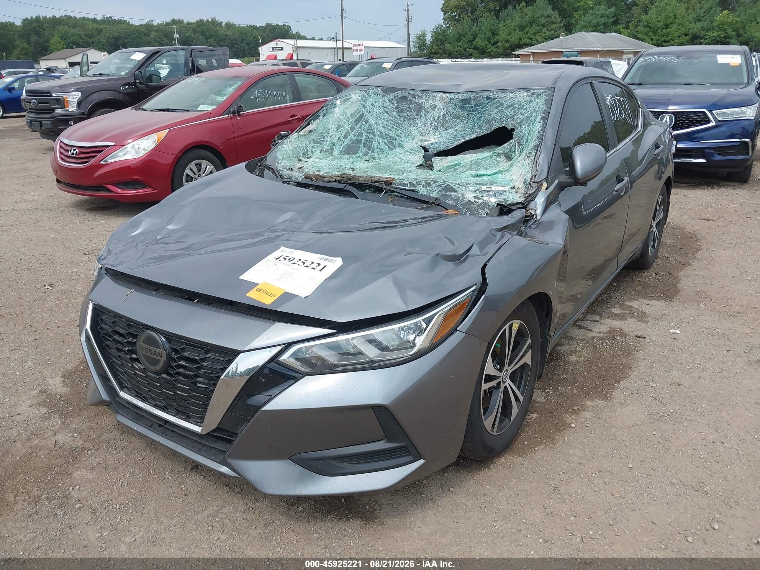 2020 Nissan Sentra Sv Xtronic Cvt Gray vin: 3N1AB8CV7LY238364