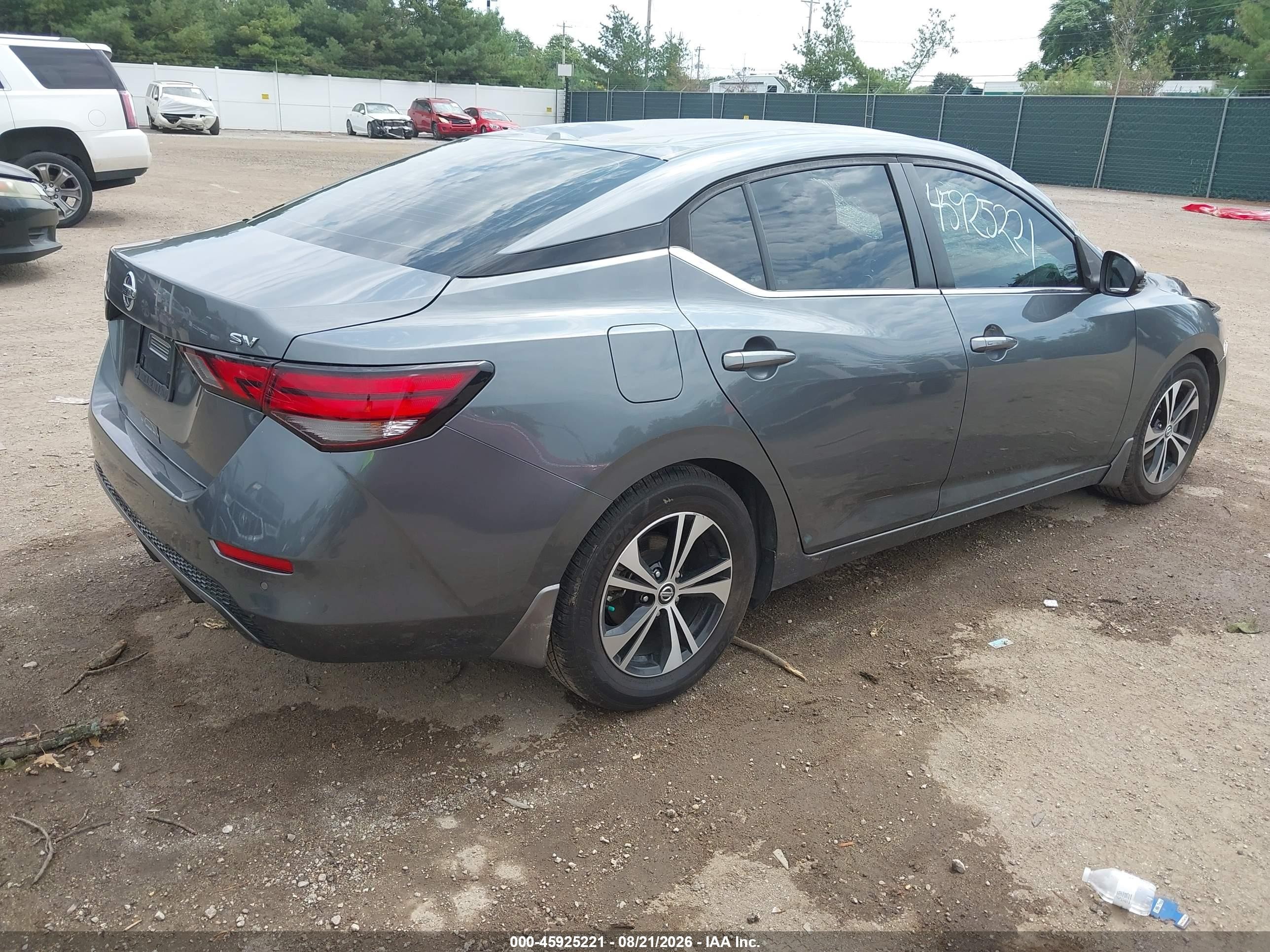 2020 Nissan Sentra Sv Xtronic Cvt Gray vin: 3N1AB8CV7LY238364