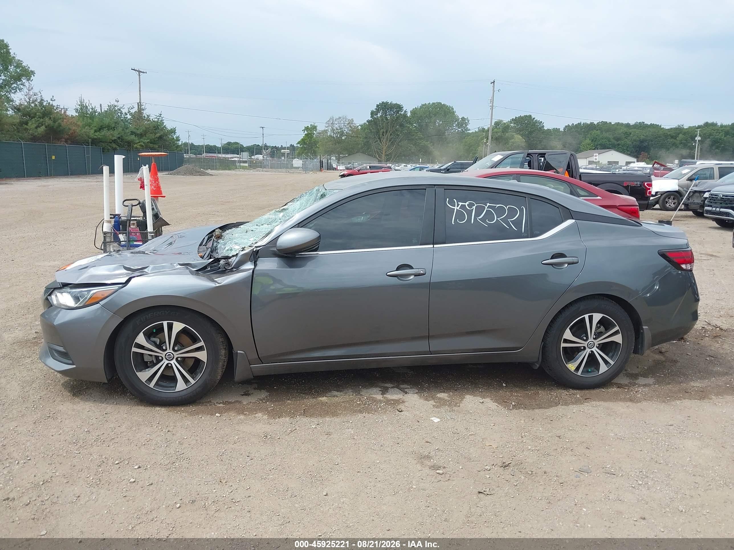 2020 Nissan Sentra Sv Xtronic Cvt Gray vin: 3N1AB8CV7LY238364