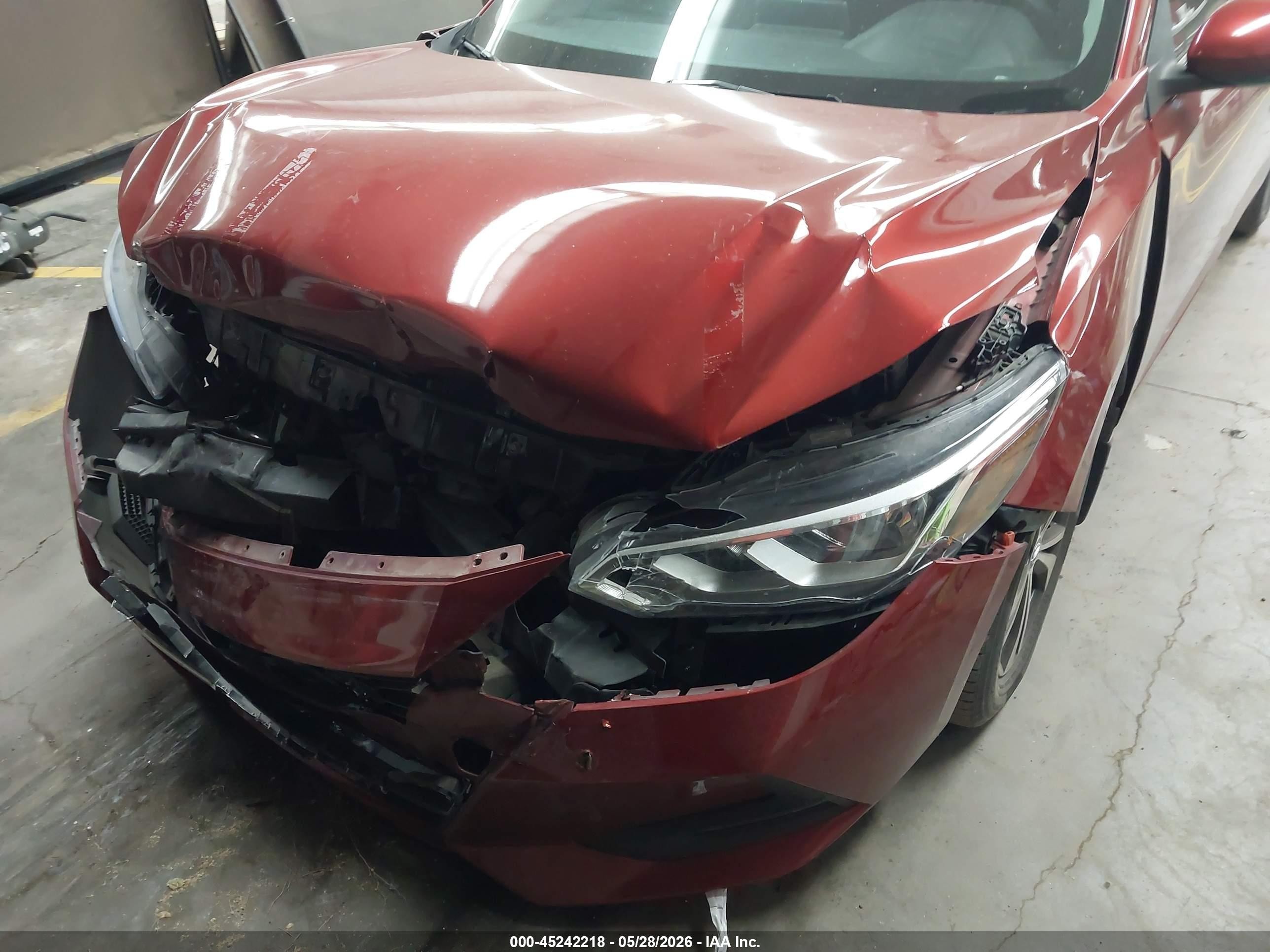 2020 Nissan Sentra Sv Xtronic Cvt Red vin: 3N1AB8CV7LY285894