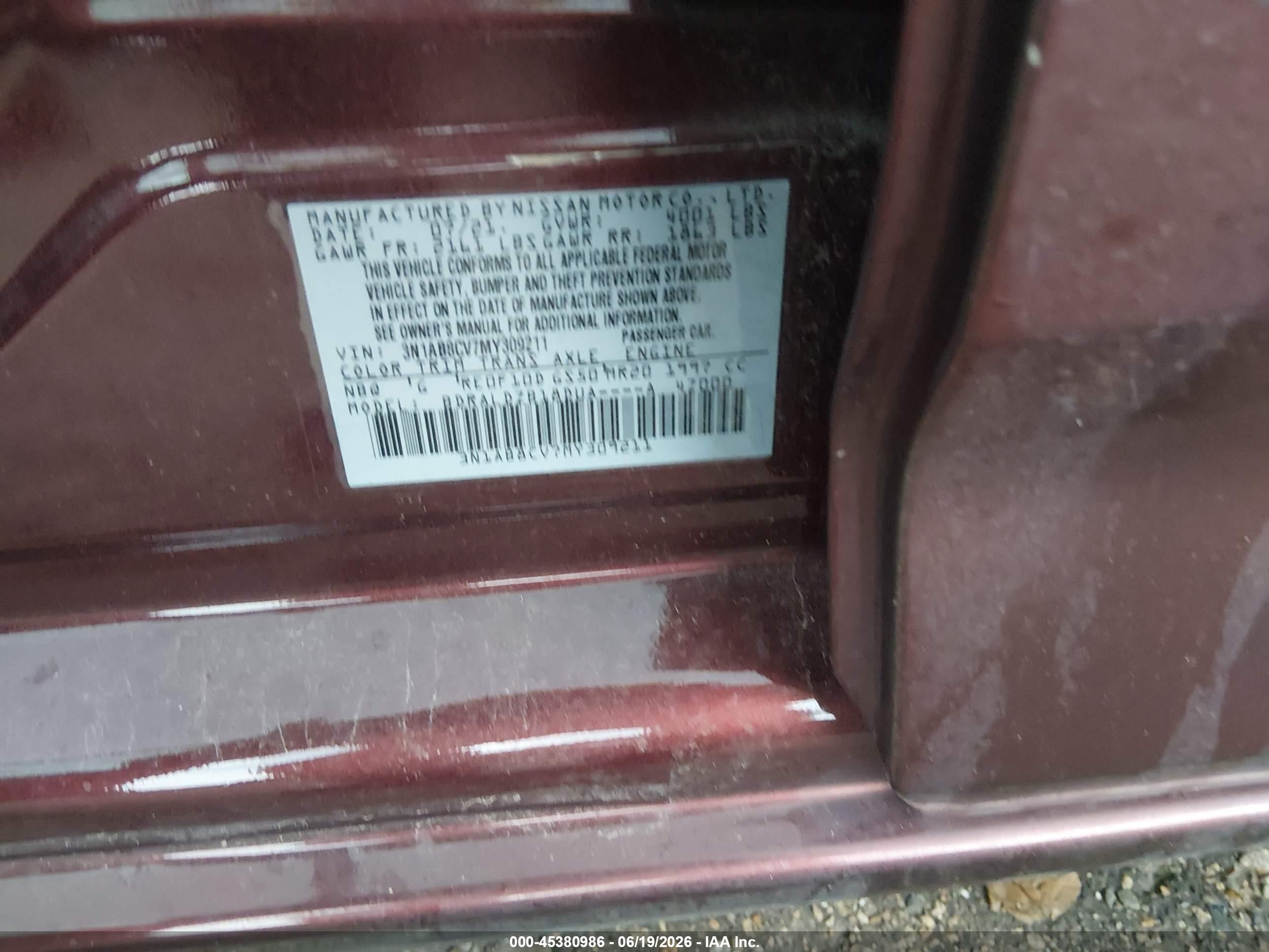 2021 Nissan Sentra Sv Xtronic Cvt Brown vin: 3N1AB8CV7MY309211