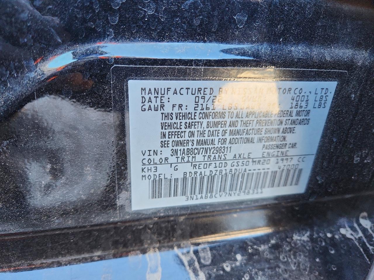 2022 Nissan Sentra Sv Black vin: 3N1AB8CV7NY298311