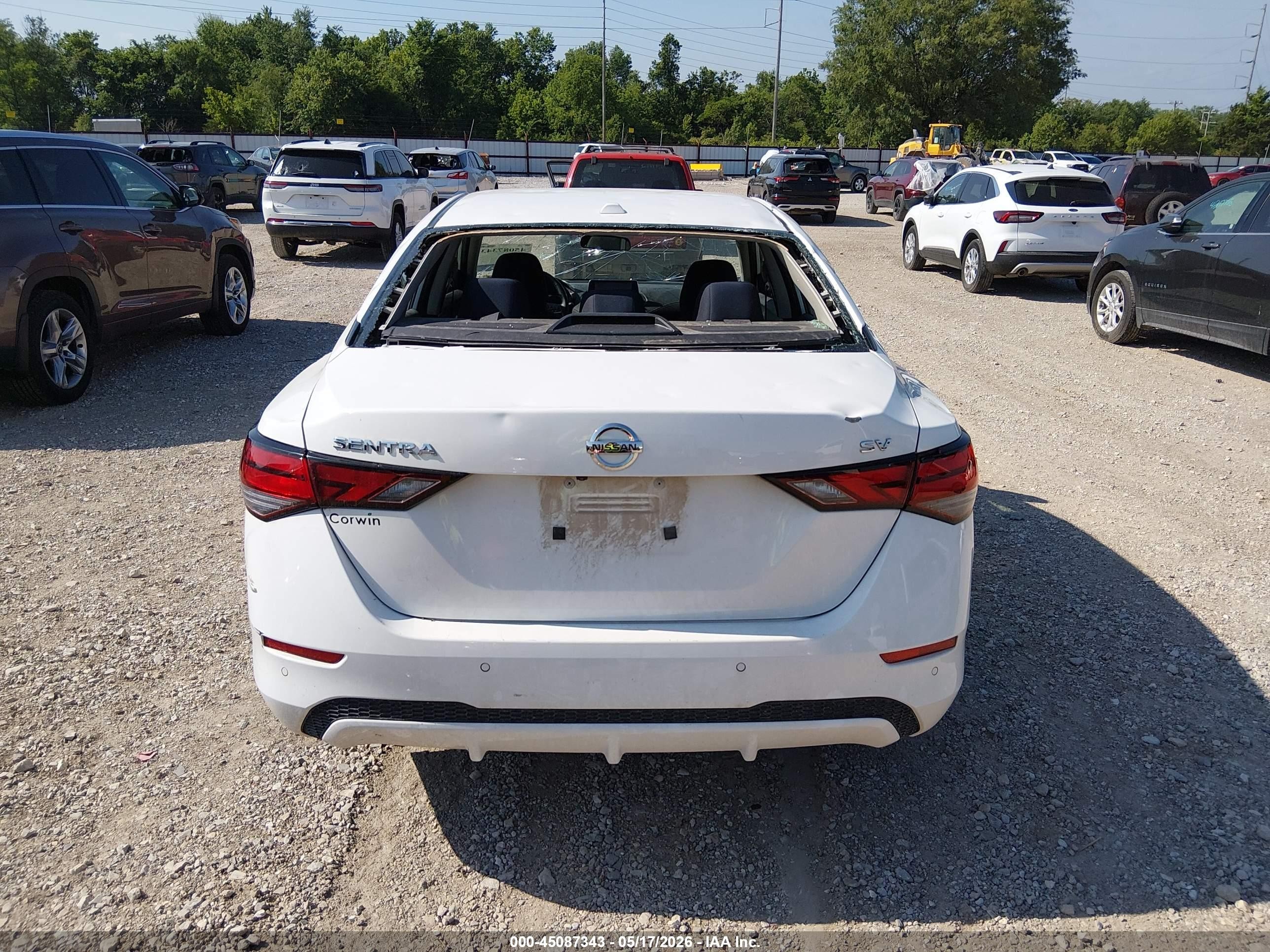 2023 Nissan Sentra Sv Xtronic Cvt Белый vin: 3N1AB8CV7PY240802
