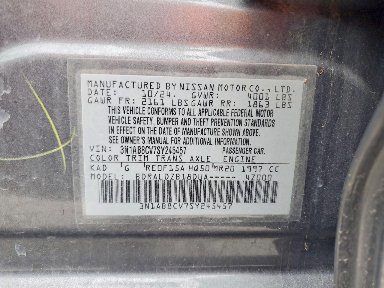 2025 Nissan Sentra Sv Gray vin: 3N1AB8CV7SY245457