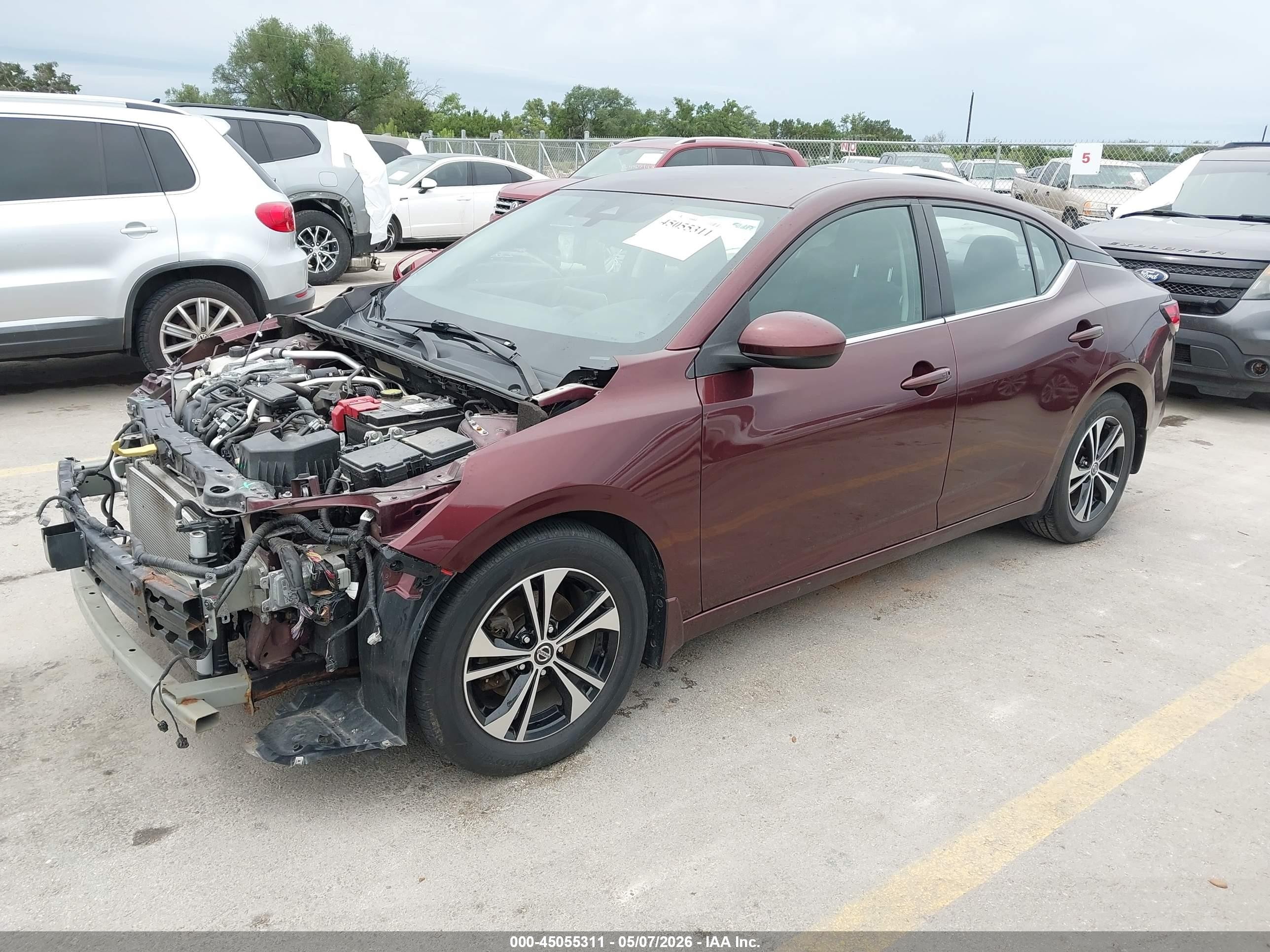 2021 Nissan Sentra Sv Xtronic Cvt Красный vin: 3N1AB8CV8MY289504