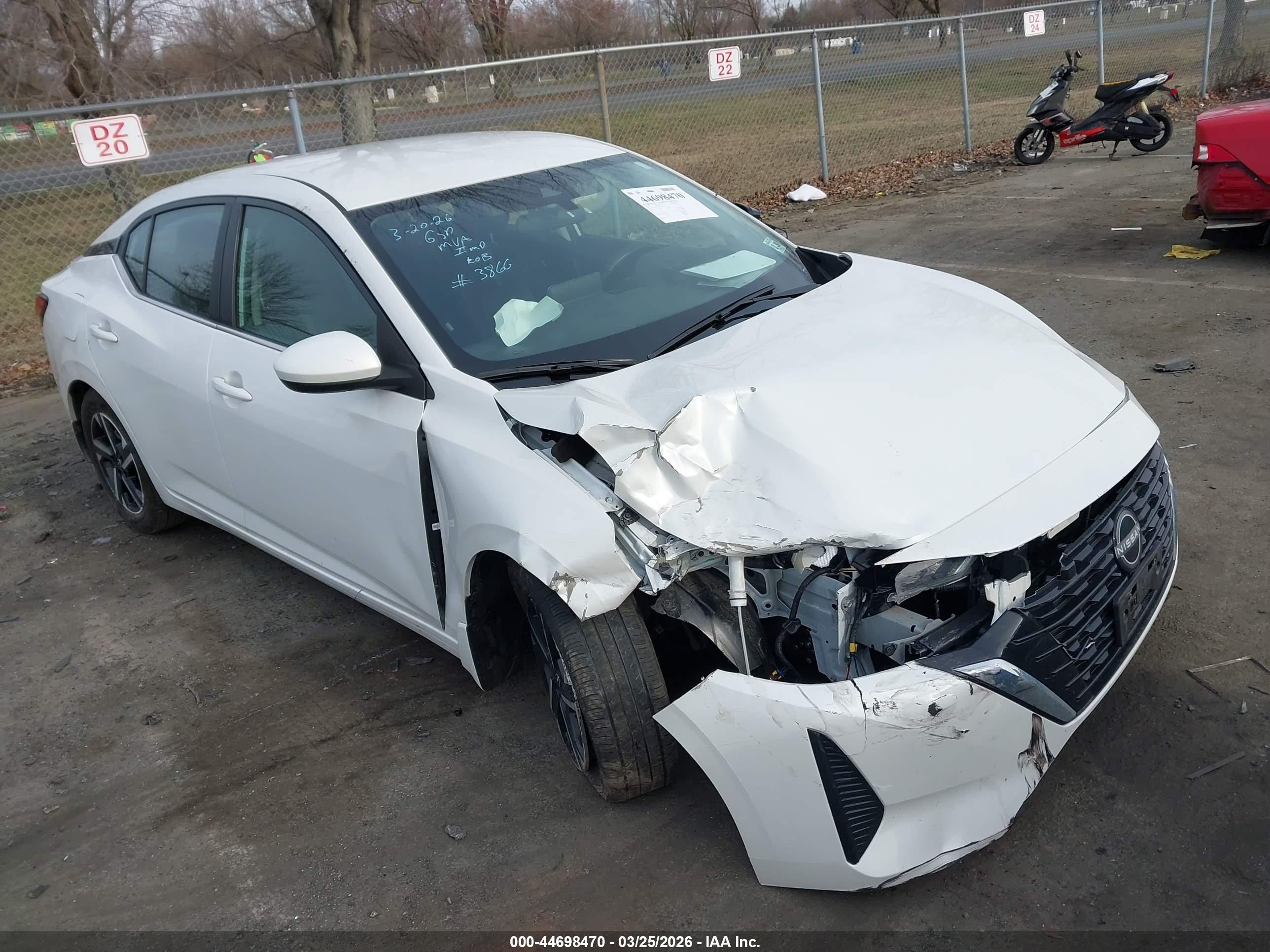 2025 Nissan Sentra Sv White vin: 3N1AB8CV8SY233866