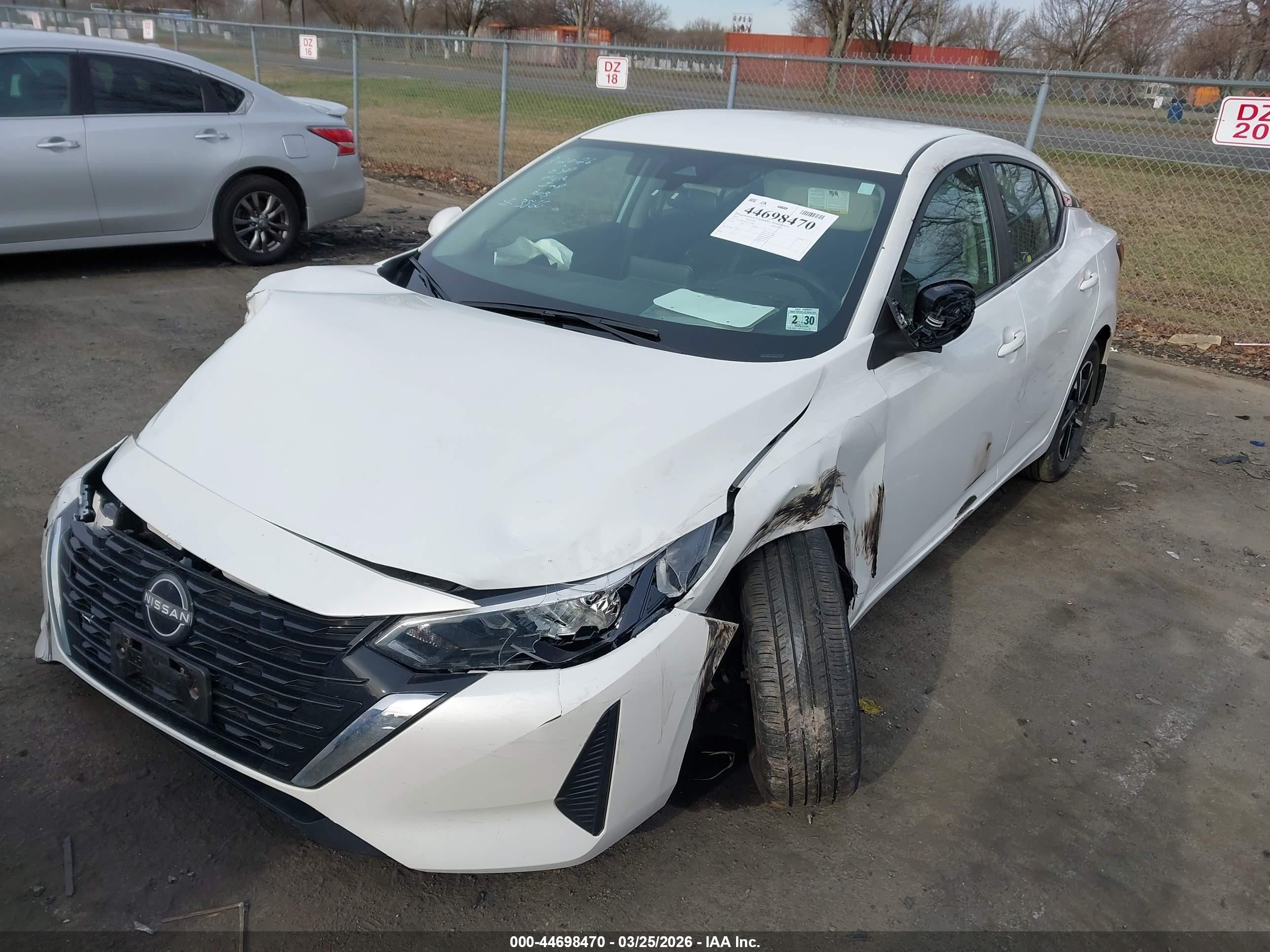 2025 Nissan Sentra Sv White vin: 3N1AB8CV8SY233866