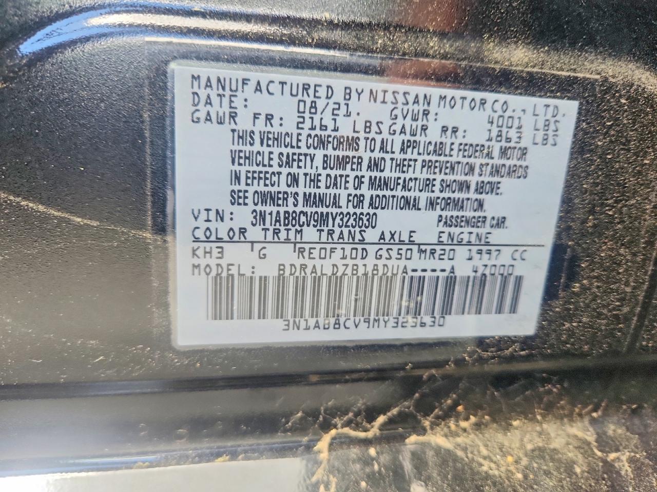 2021 Nissan Sentra Sv Black vin: 3N1AB8CV9MY323630