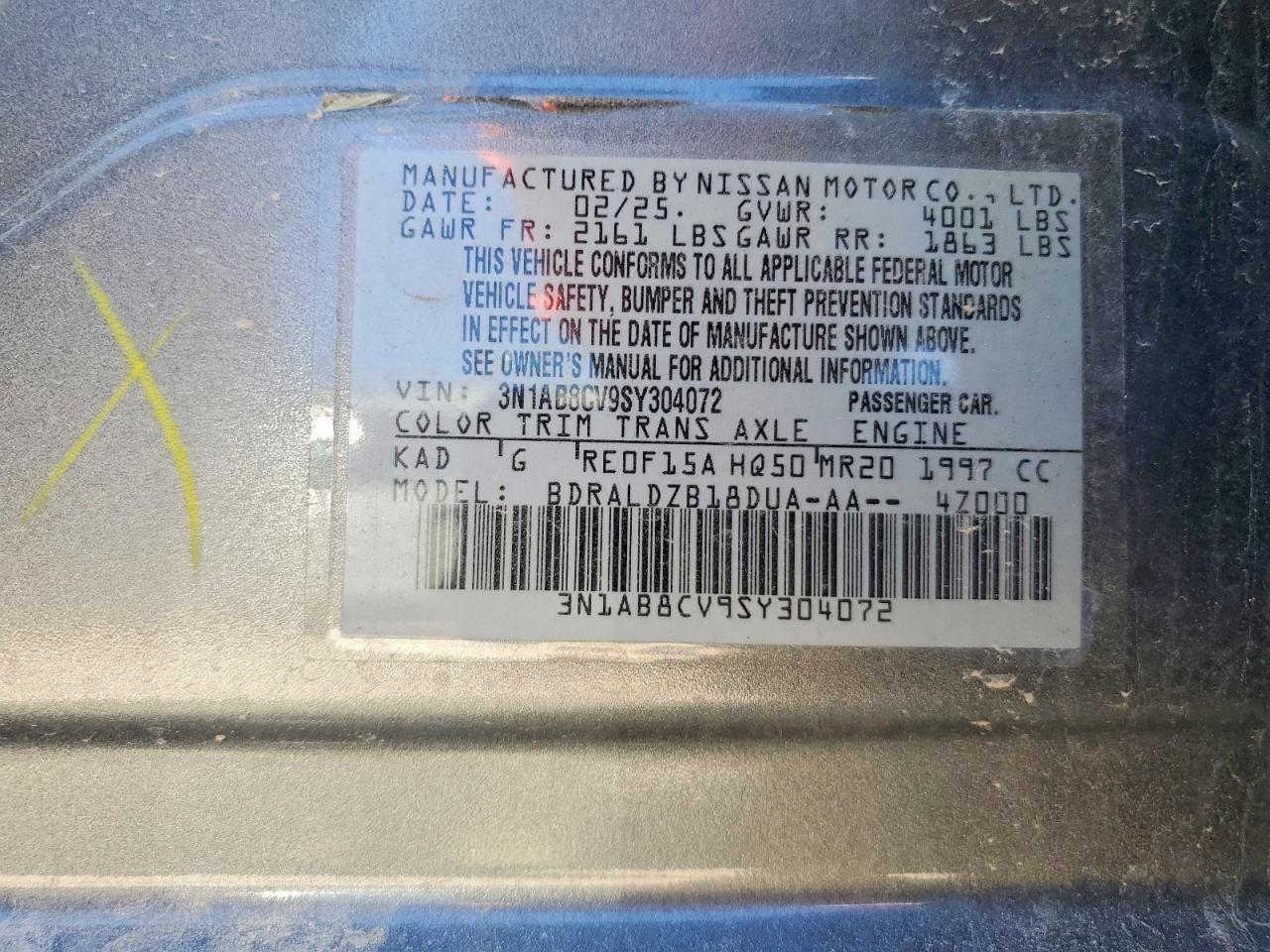 2025 Nissan Sentra Sv Gray vin: 3N1AB8CV9SY304072