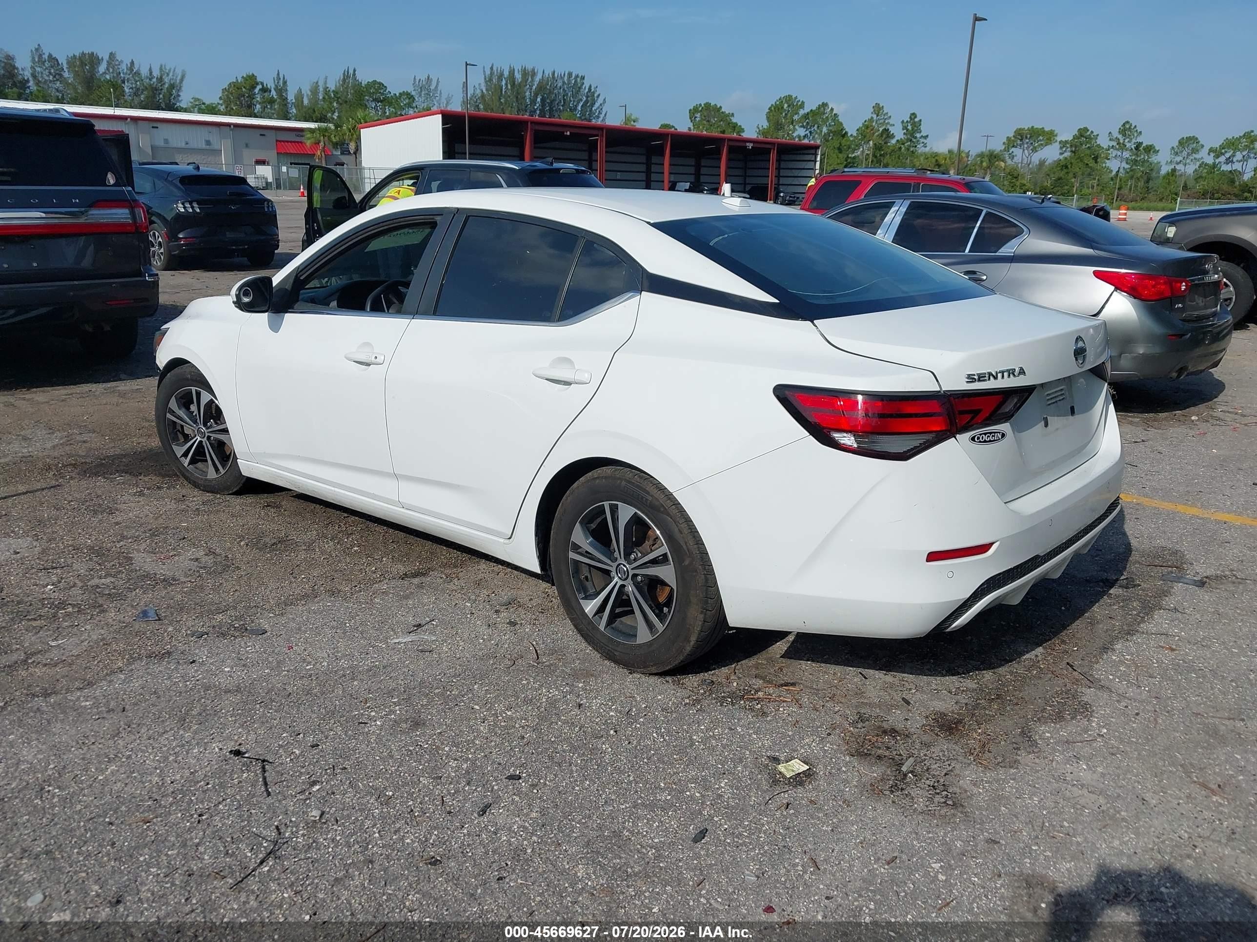 2020 Nissan Sentra Sv Xtronic Cvt White vin: 3N1AB8CVXLY220280