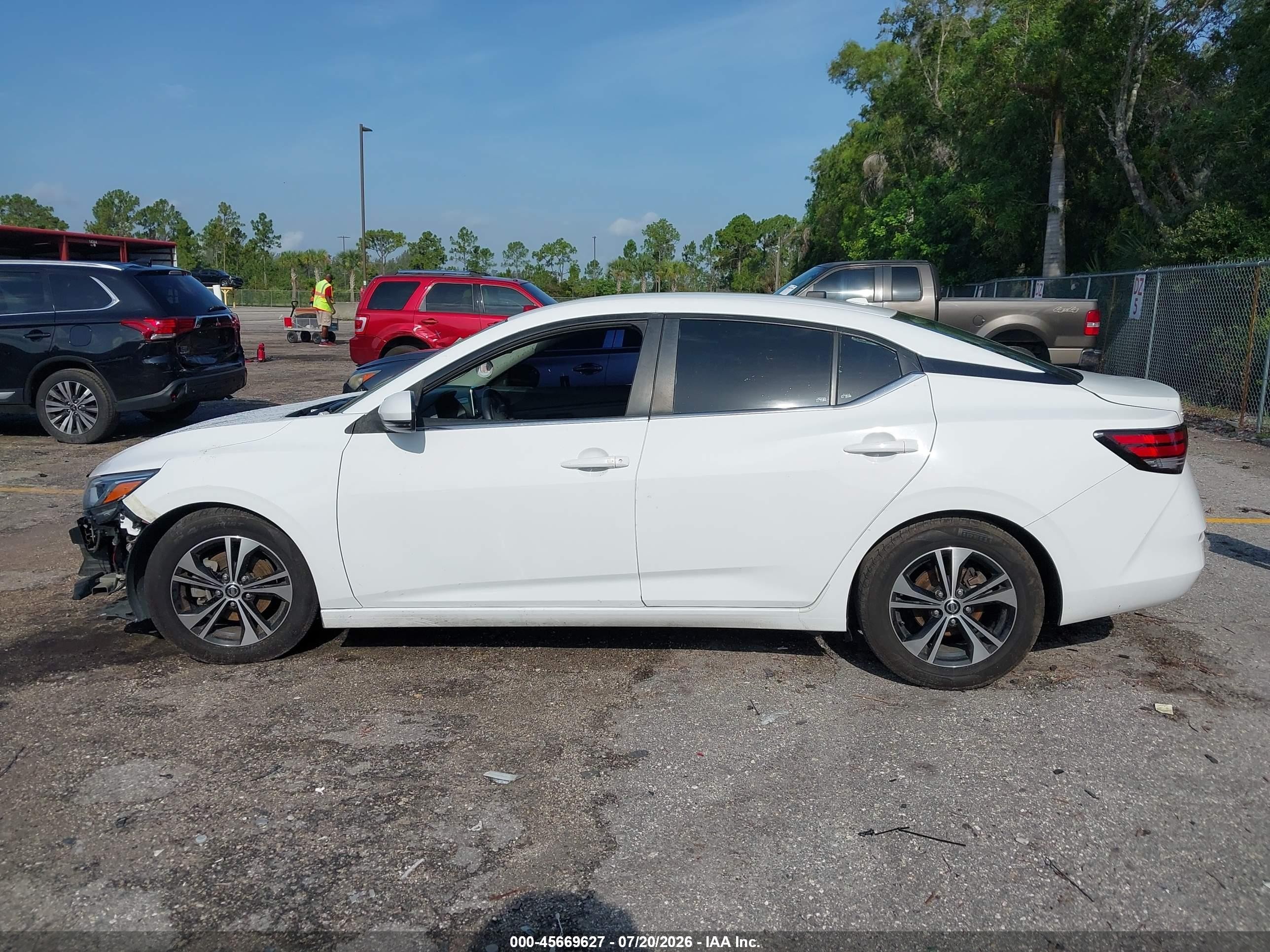 2020 Nissan Sentra Sv Xtronic Cvt White vin: 3N1AB8CVXLY220280