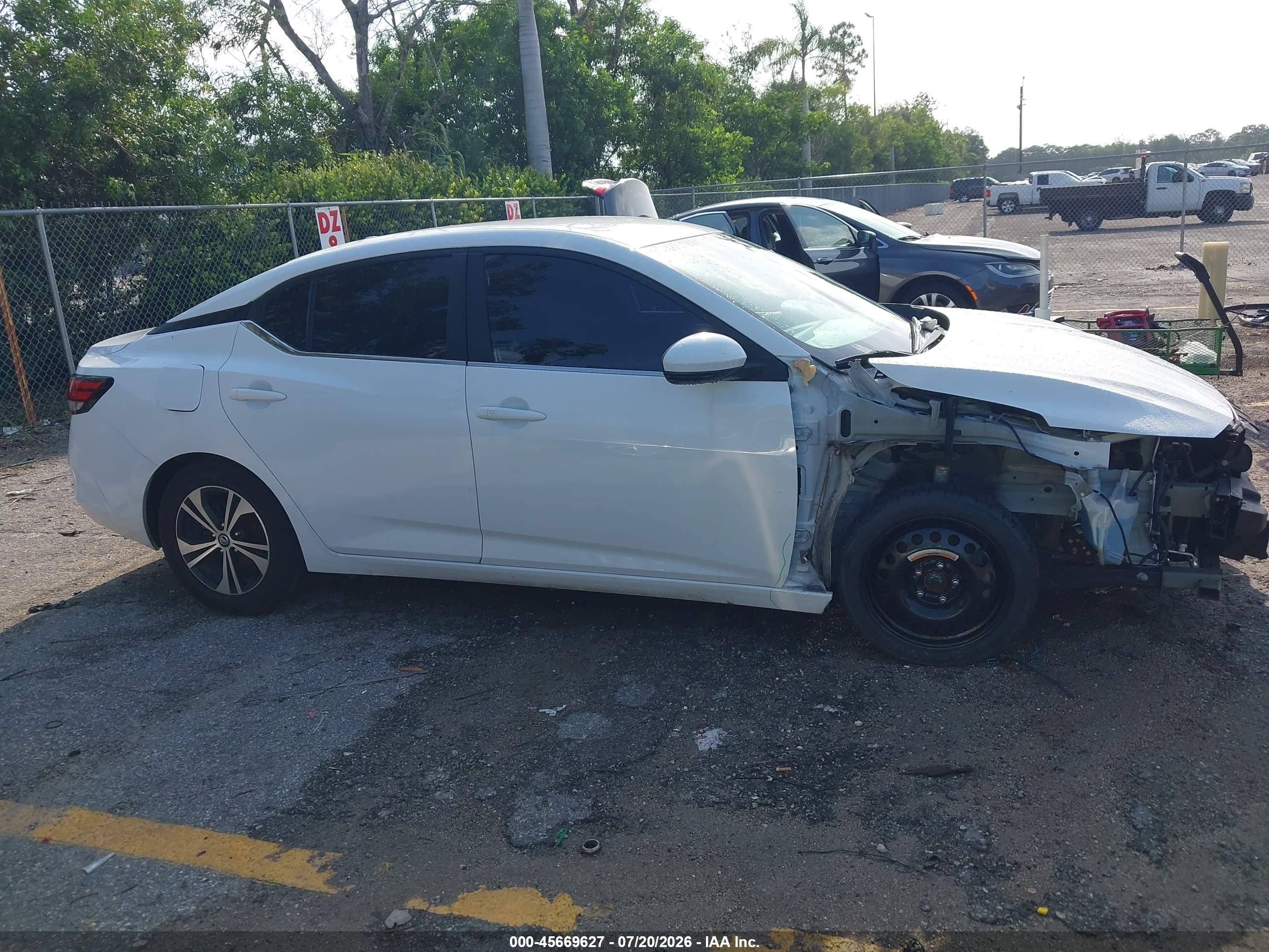 2020 Nissan Sentra Sv Xtronic Cvt White vin: 3N1AB8CVXLY220280