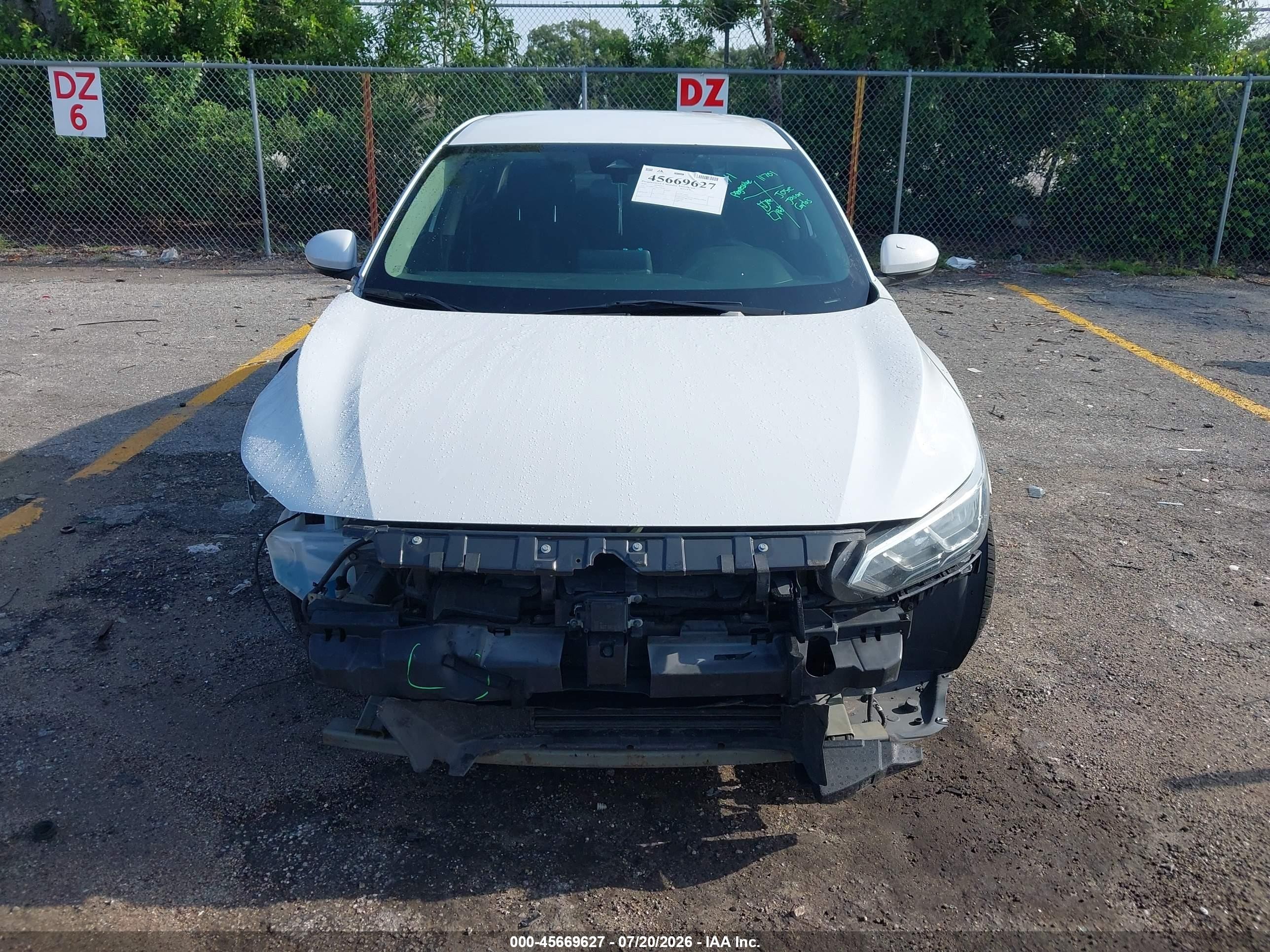 2020 Nissan Sentra Sv Xtronic Cvt White vin: 3N1AB8CVXLY220280