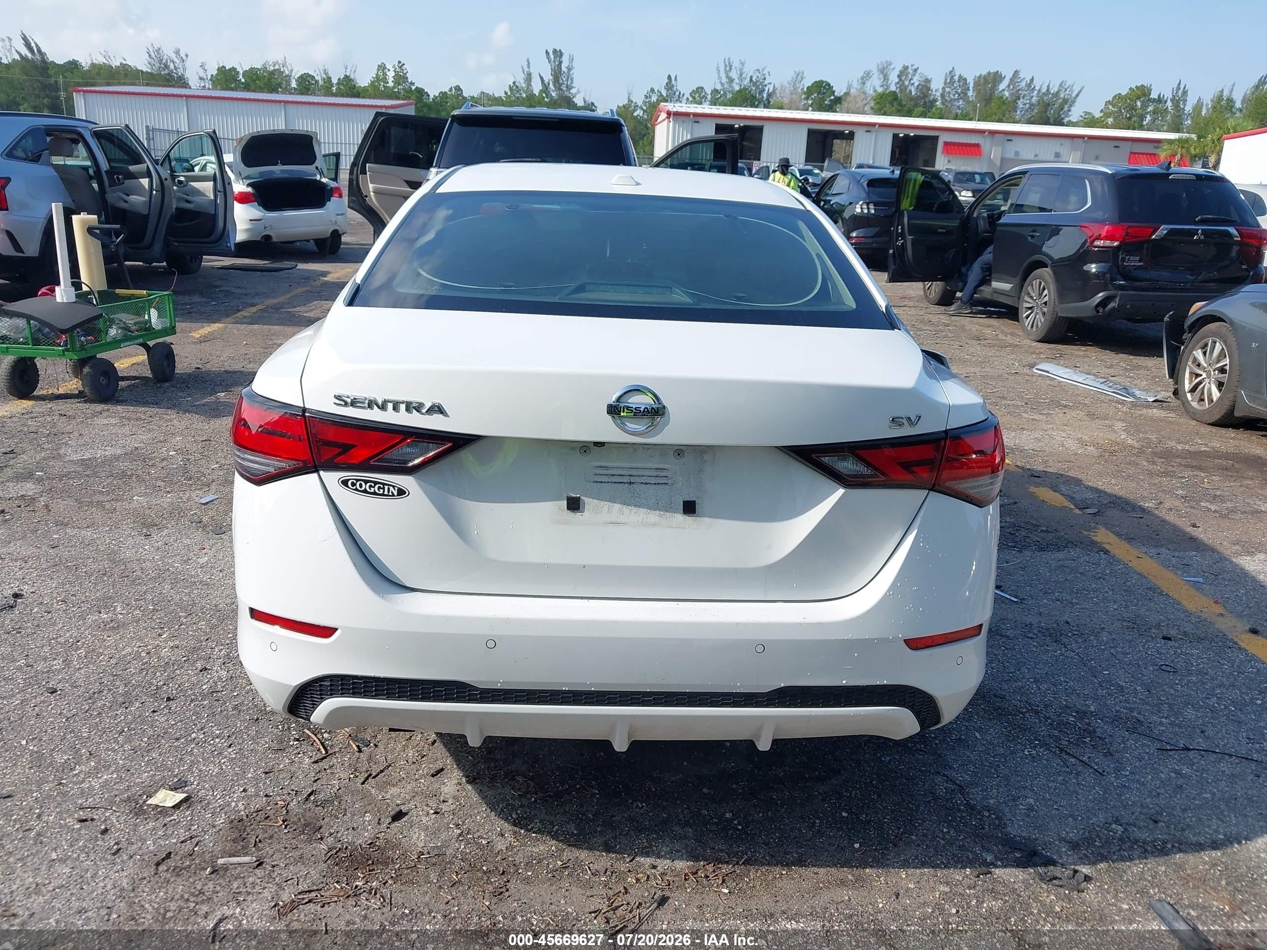2020 Nissan Sentra Sv Xtronic Cvt White vin: 3N1AB8CVXLY220280