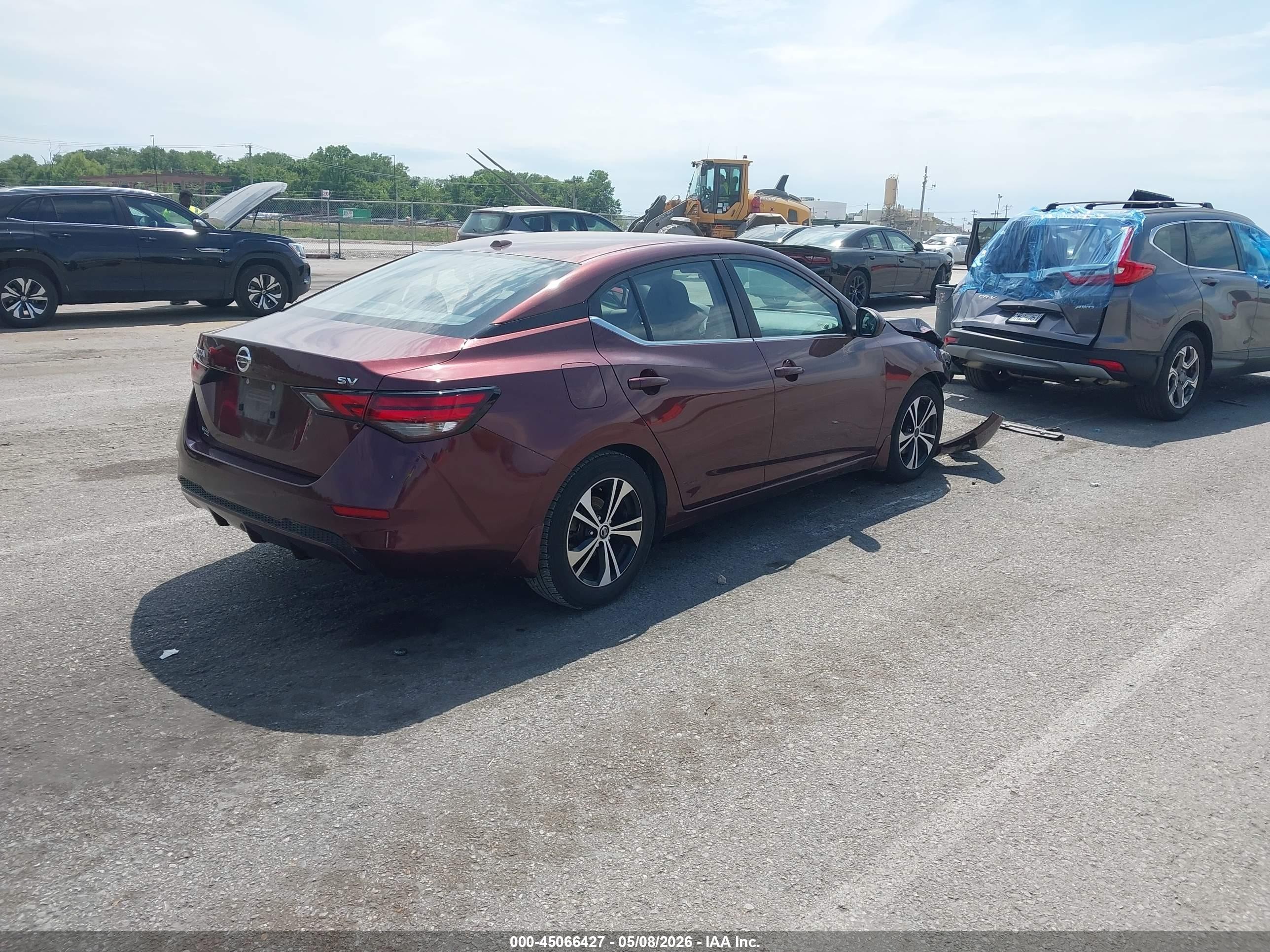2021 Nissan Sentra Sv Xtronic Cvt Бордовый vin: 3N1AB8CVXMY213752