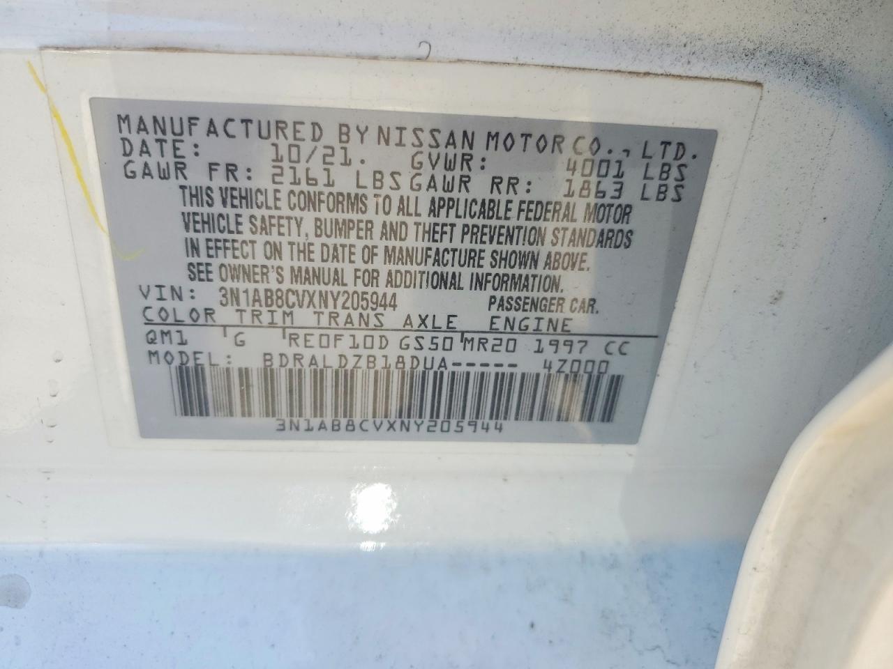 2022 Nissan Sentra Sv White vin: 3N1AB8CVXNY205944