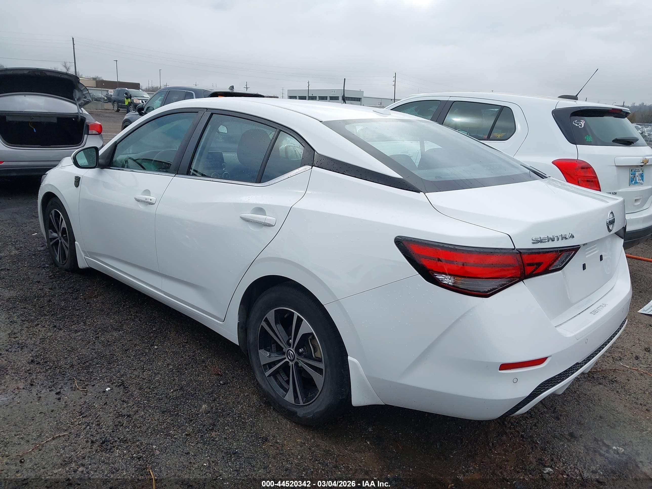 2022 Nissan Sentra Sv Xtronic Cvt Белый vin: 3N1AB8CVXNY246123