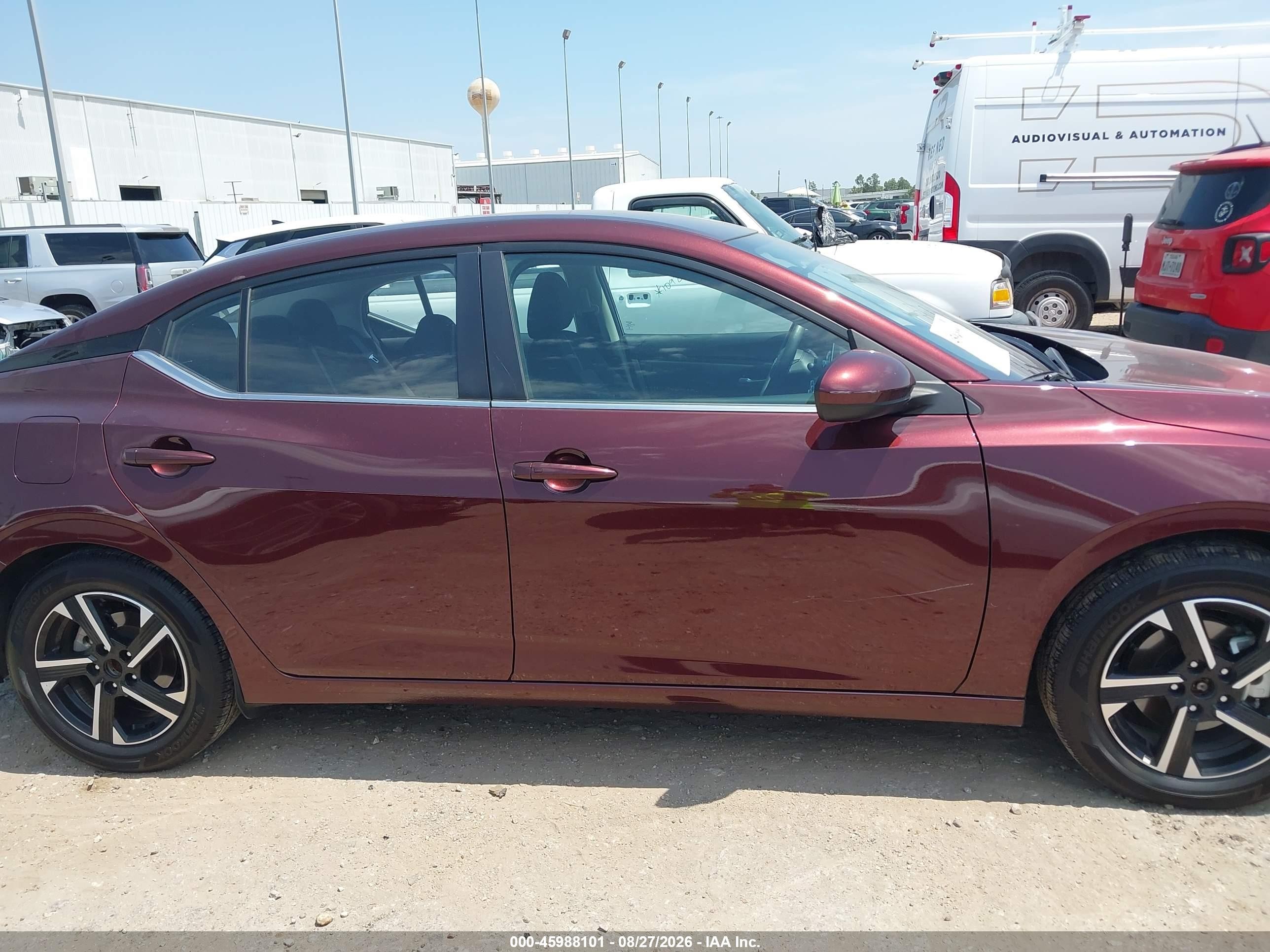 2025 Nissan Sentra Sv Red vin: 3N1AB8CVXSY389858