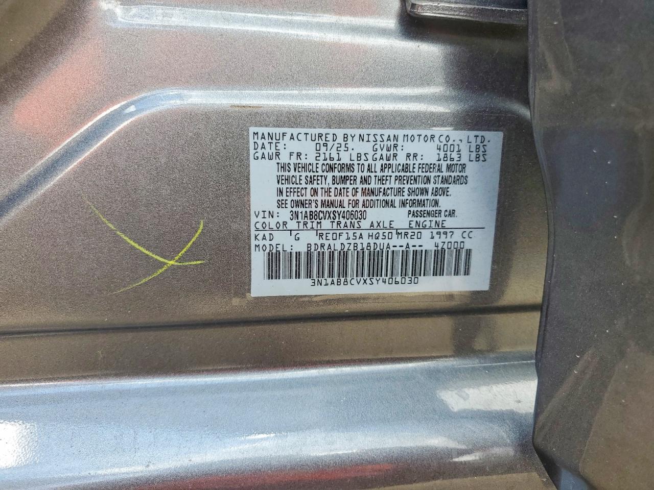 2025 Nissan Sentra Sv Gray vin: 3N1AB8CVXSY406030