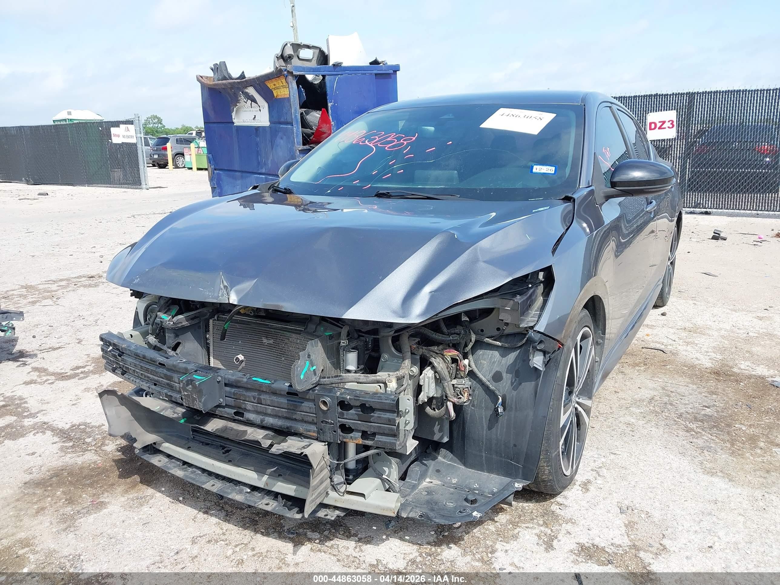 2021 Nissan Sentra Sr Xtronic Cvt Серый vin: 3N1AB8DV1MY219857