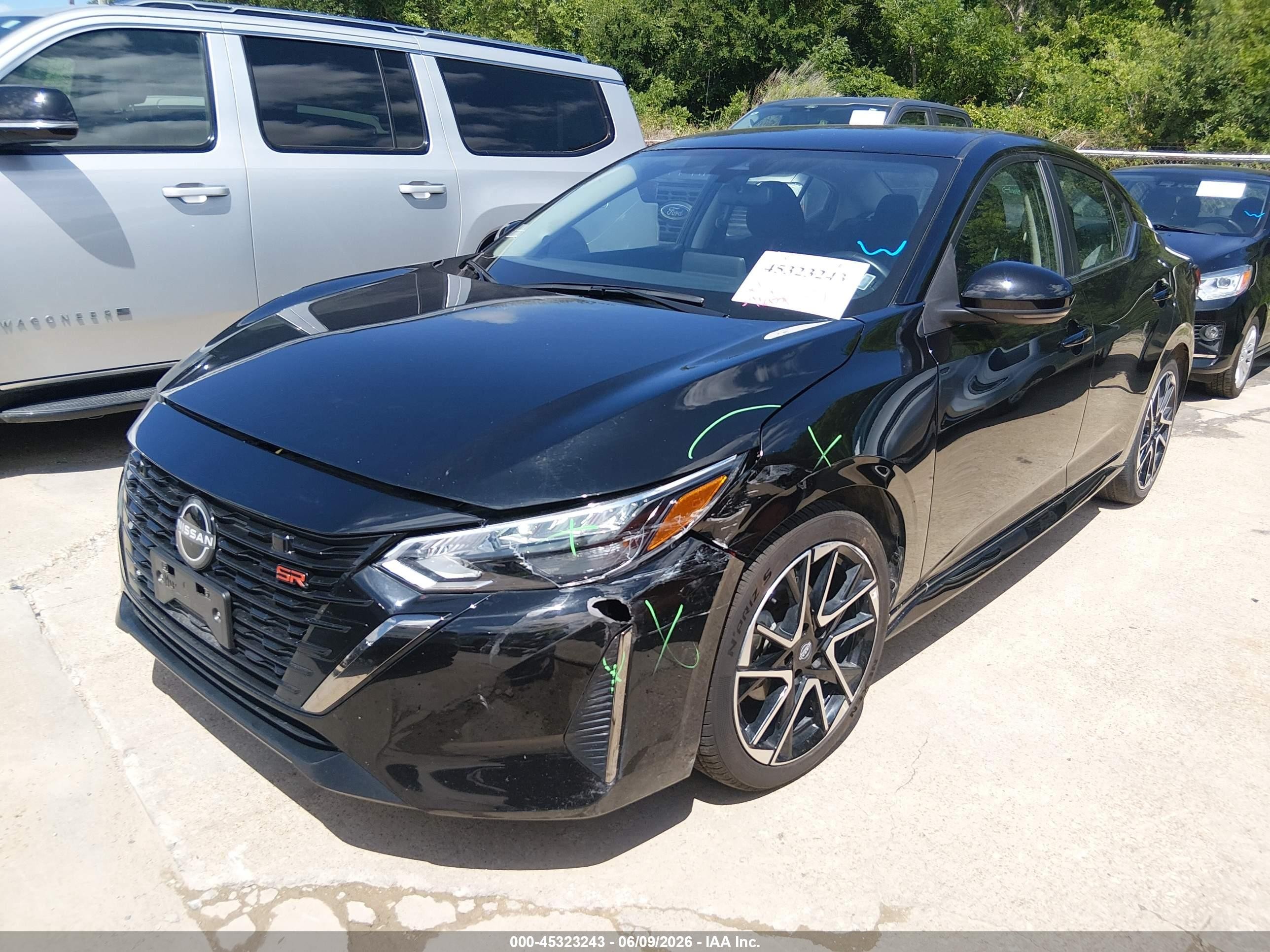 2025 Nissan Sentra Sr Black vin: 3N1AB8DV1SY314271