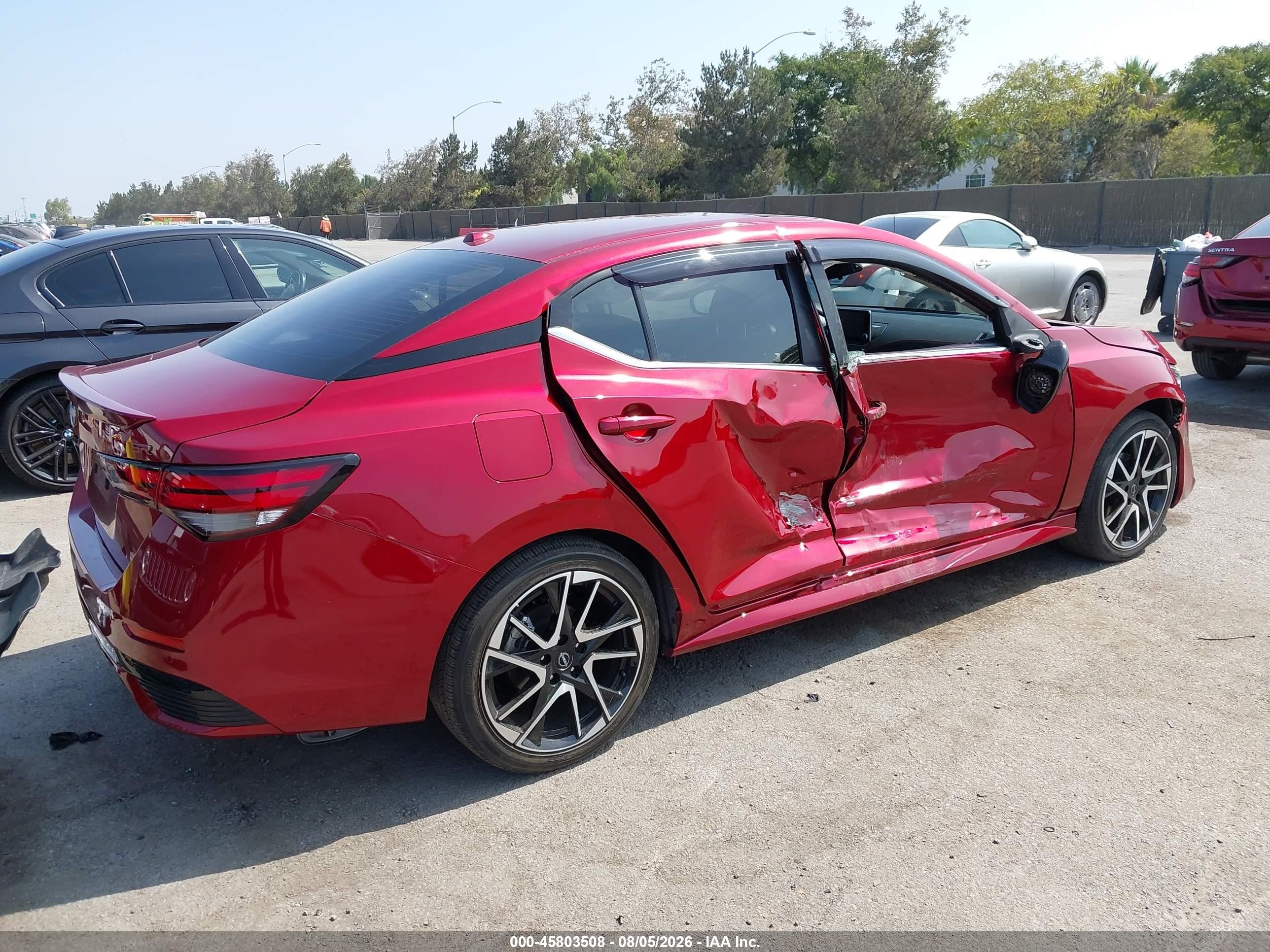 2025 Nissan Sentra Sr Красный vin: 3N1AB8DV2SY214650