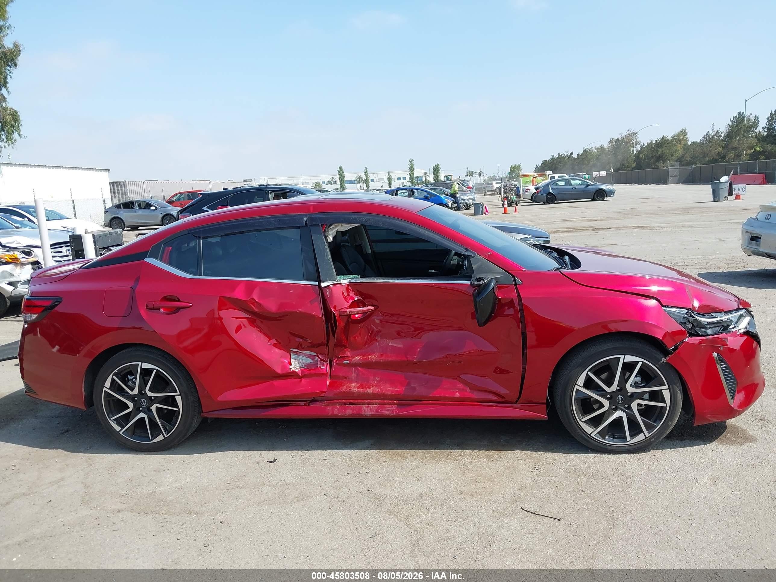 2025 Nissan Sentra Sr Красный vin: 3N1AB8DV2SY214650