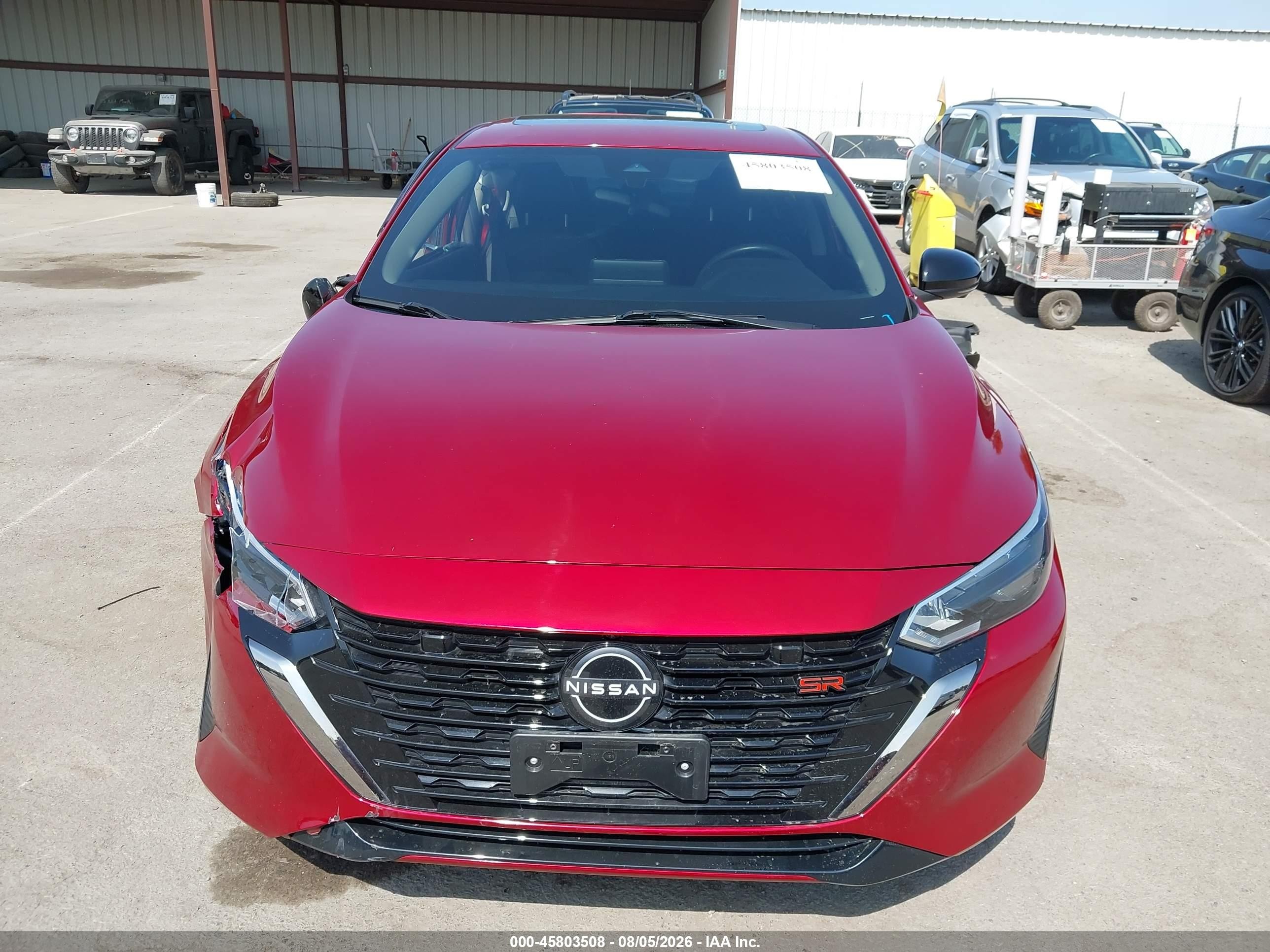 2025 Nissan Sentra Sr Красный vin: 3N1AB8DV2SY214650