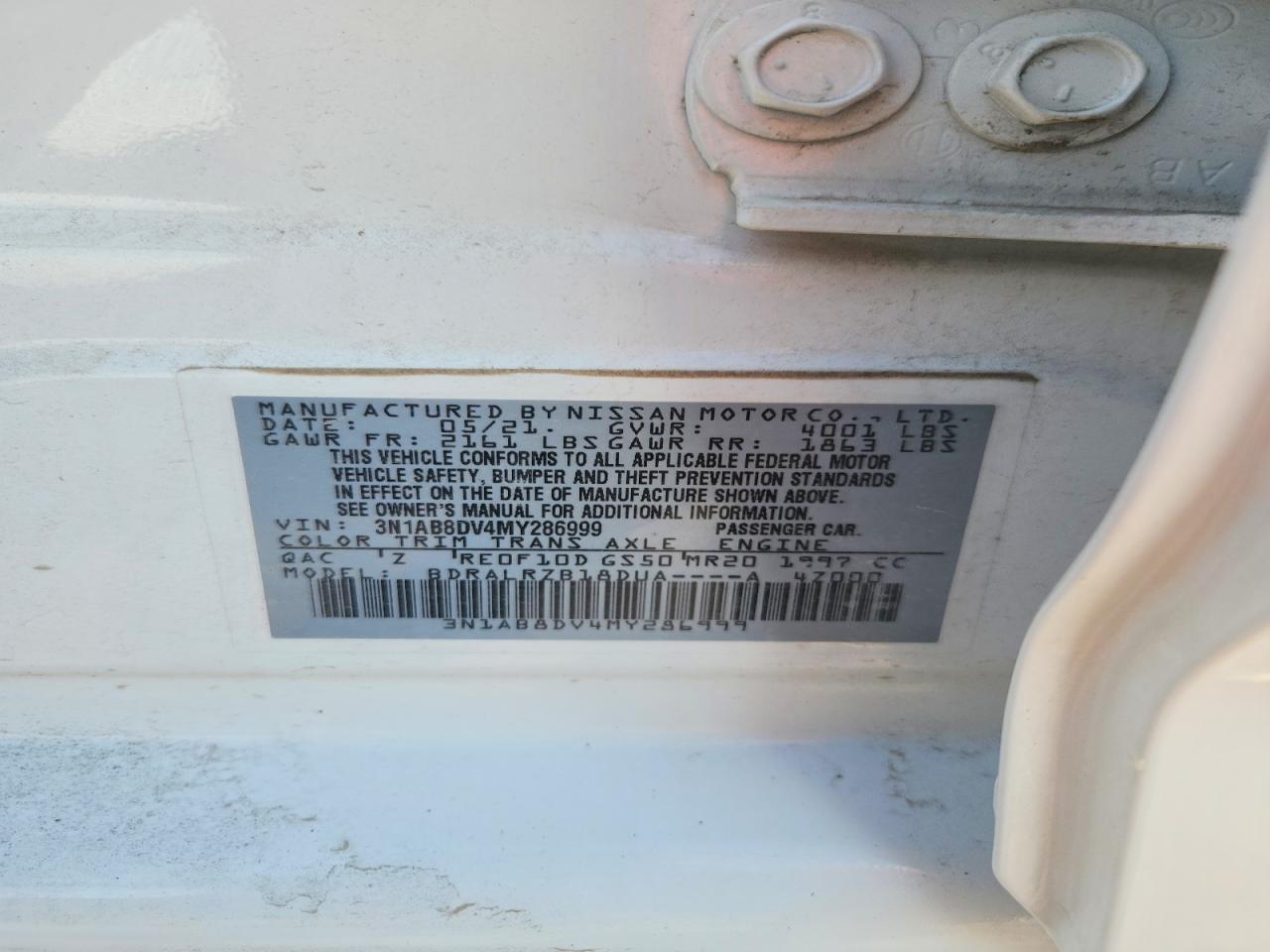 2021 Nissan Sentra Sr White vin: 3N1AB8DV4MY286999