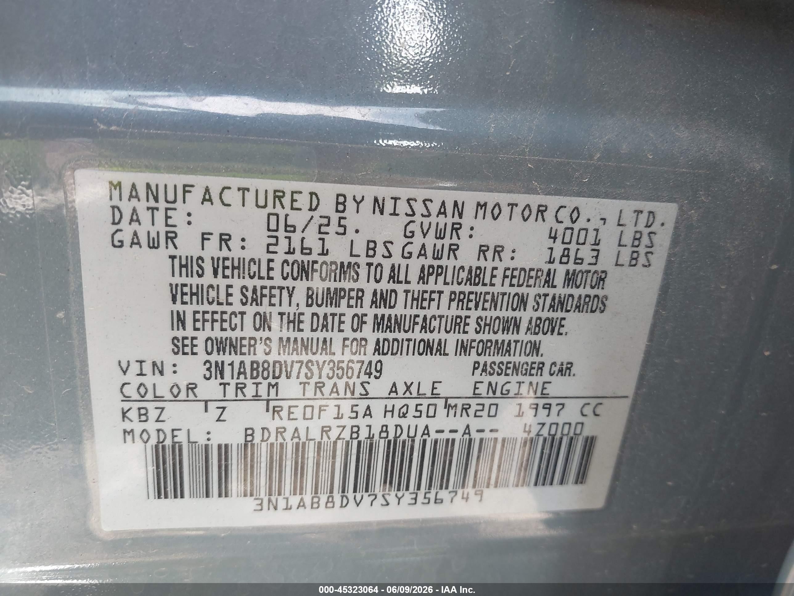2025 Nissan Sentra Sr Gray vin: 3N1AB8DV7SY356749