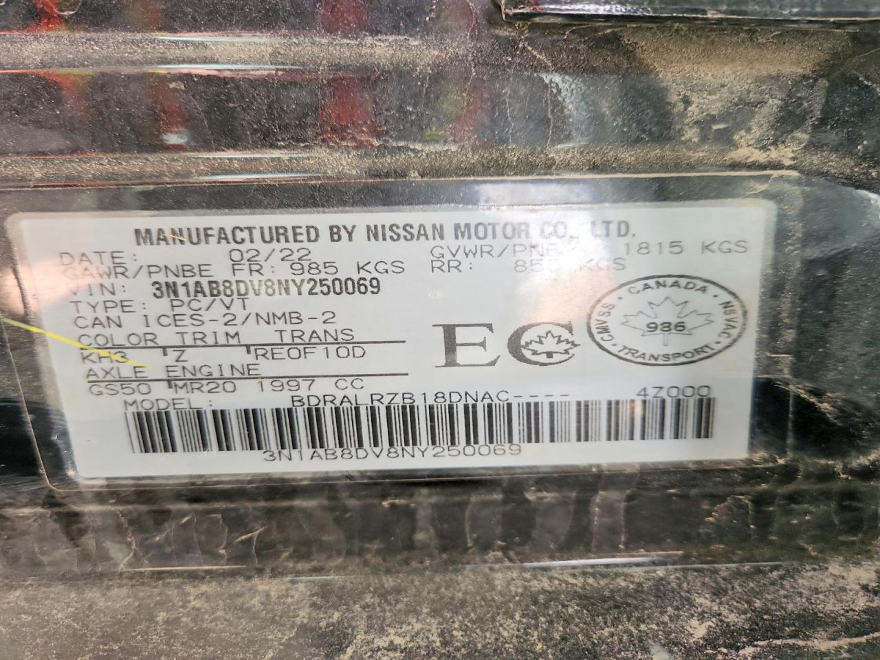 2022 Nissan Sentra Sr Black vin: 3N1AB8DV8NY250069
