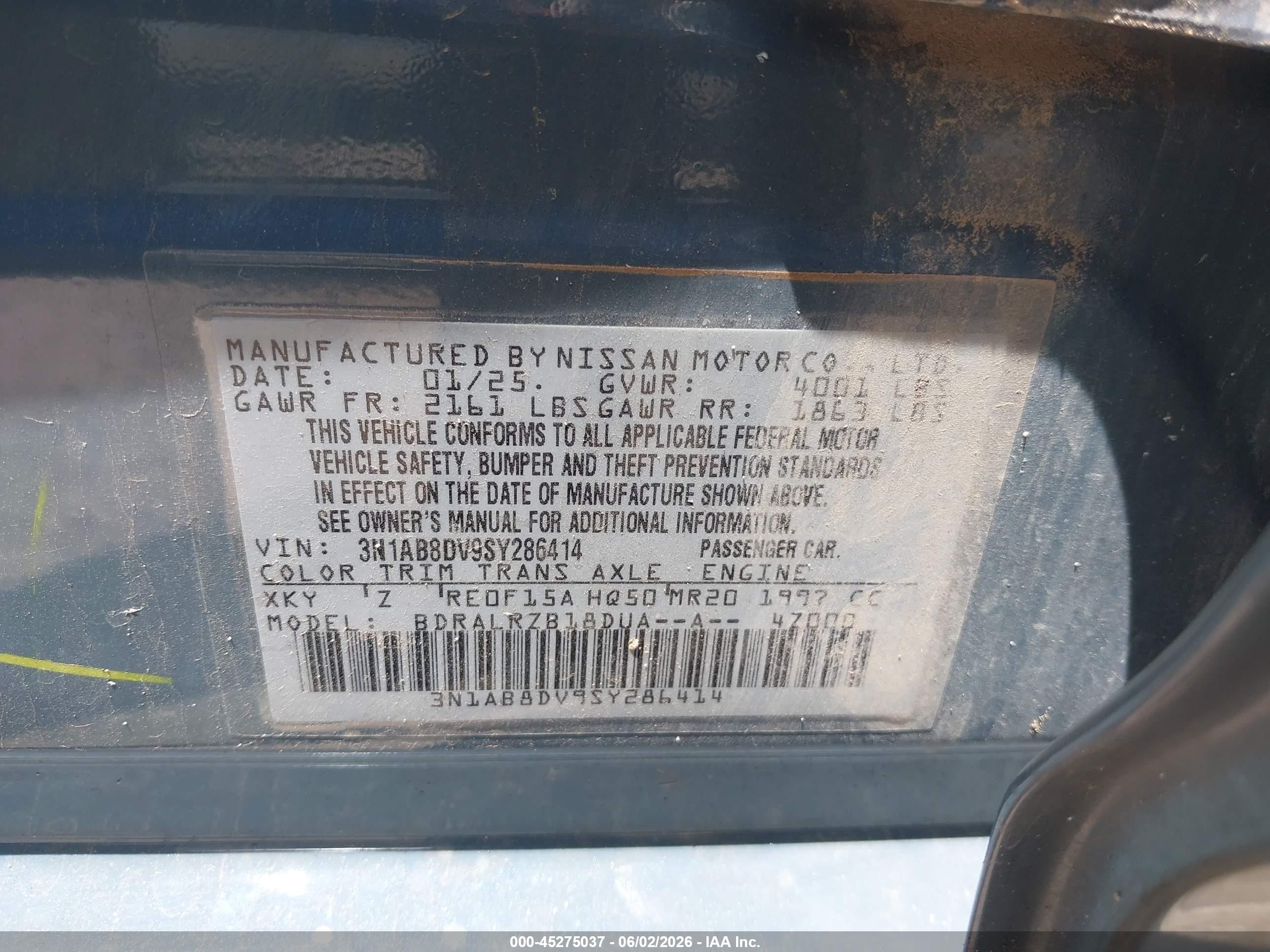 2025 Nissan Sentra Sr Gray vin: 3N1AB8DV9SY286414